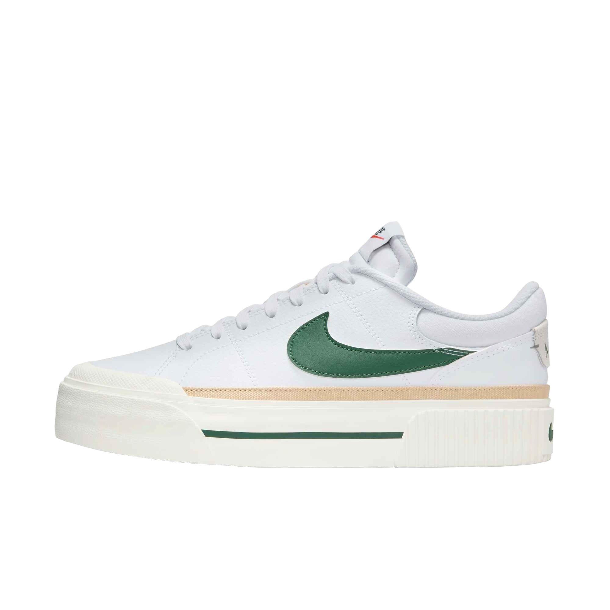 国内配送 NIKE W COURT LEGACY LIFT WHITE/GUM YELLOW-V.GREEN Nike Court Legacy Lift 