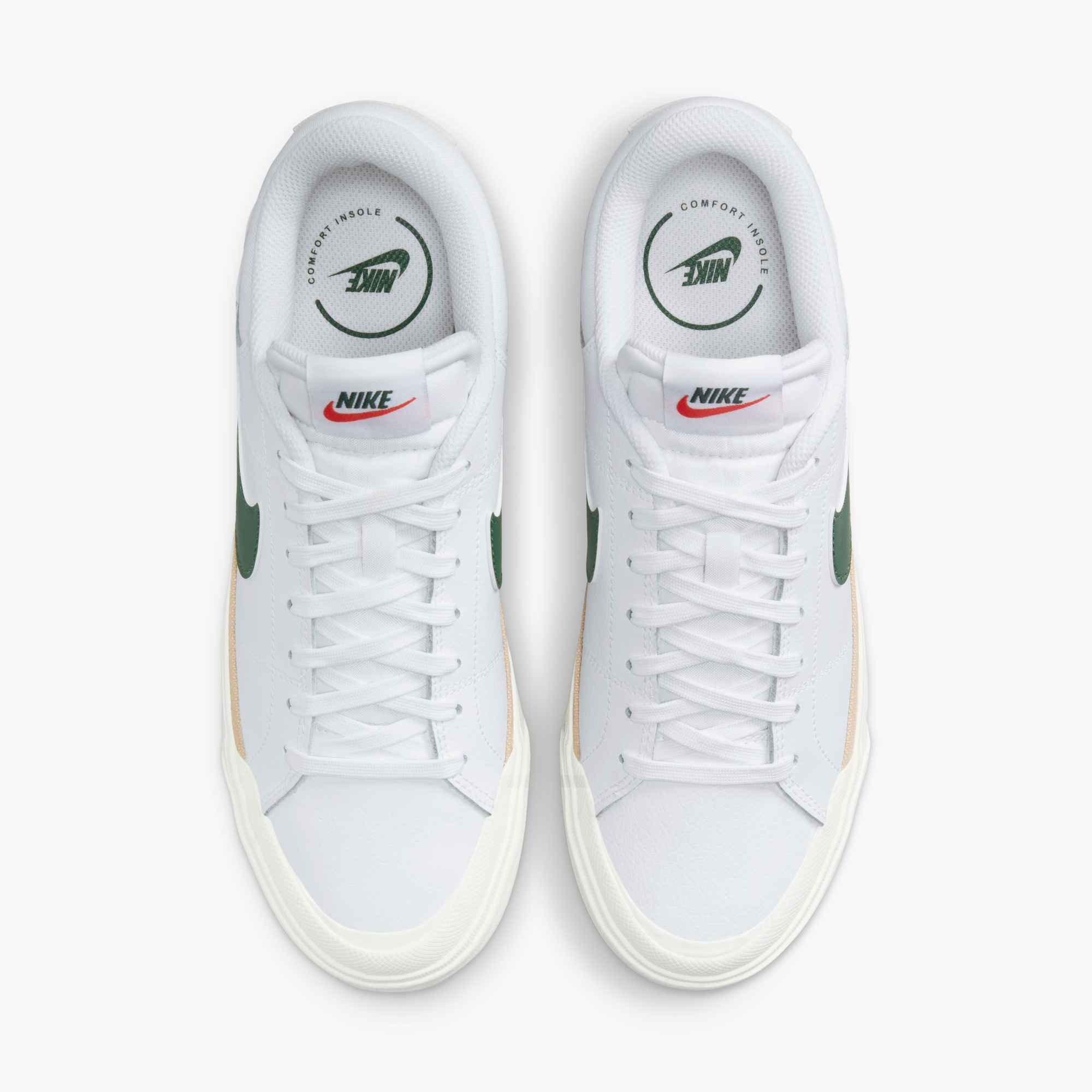 Nike Court Legacy Lift "White/Sail/Sesame/Fir" Women's Shoe - WHITE/SAIL/SESAME/FIR Thumbnail View 3
