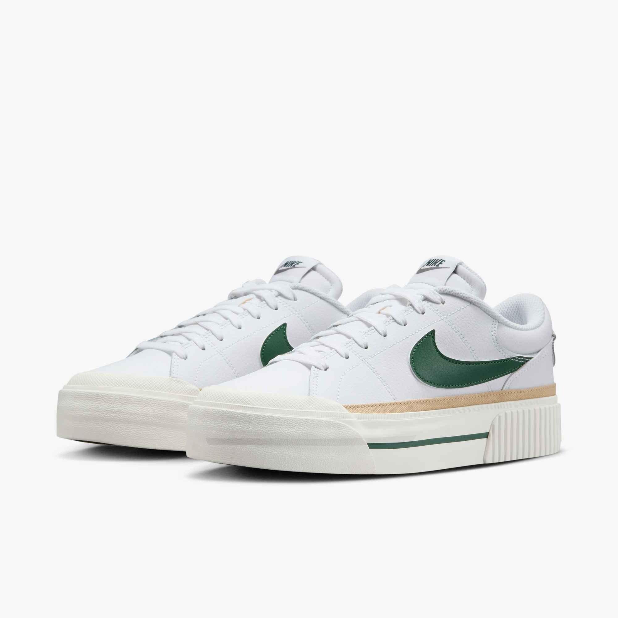 Nike Court Legacy Lift "White/Sail/Sesame/Fir" Women's Shoe - WHITE/SAIL/SESAME/FIR Thumbnail View 4
