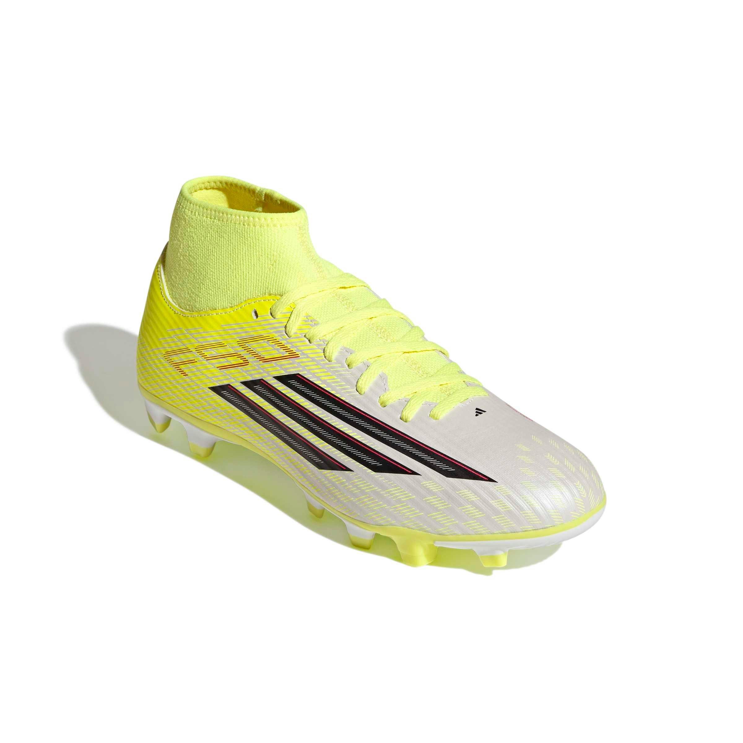 adidas F50 Club Mid Cut MG "Team Solar Yellow 2/Core Black/Lucid Red" Men's Soccer Cleat - YELLOW/BLACK/RED Thumbnail View 3