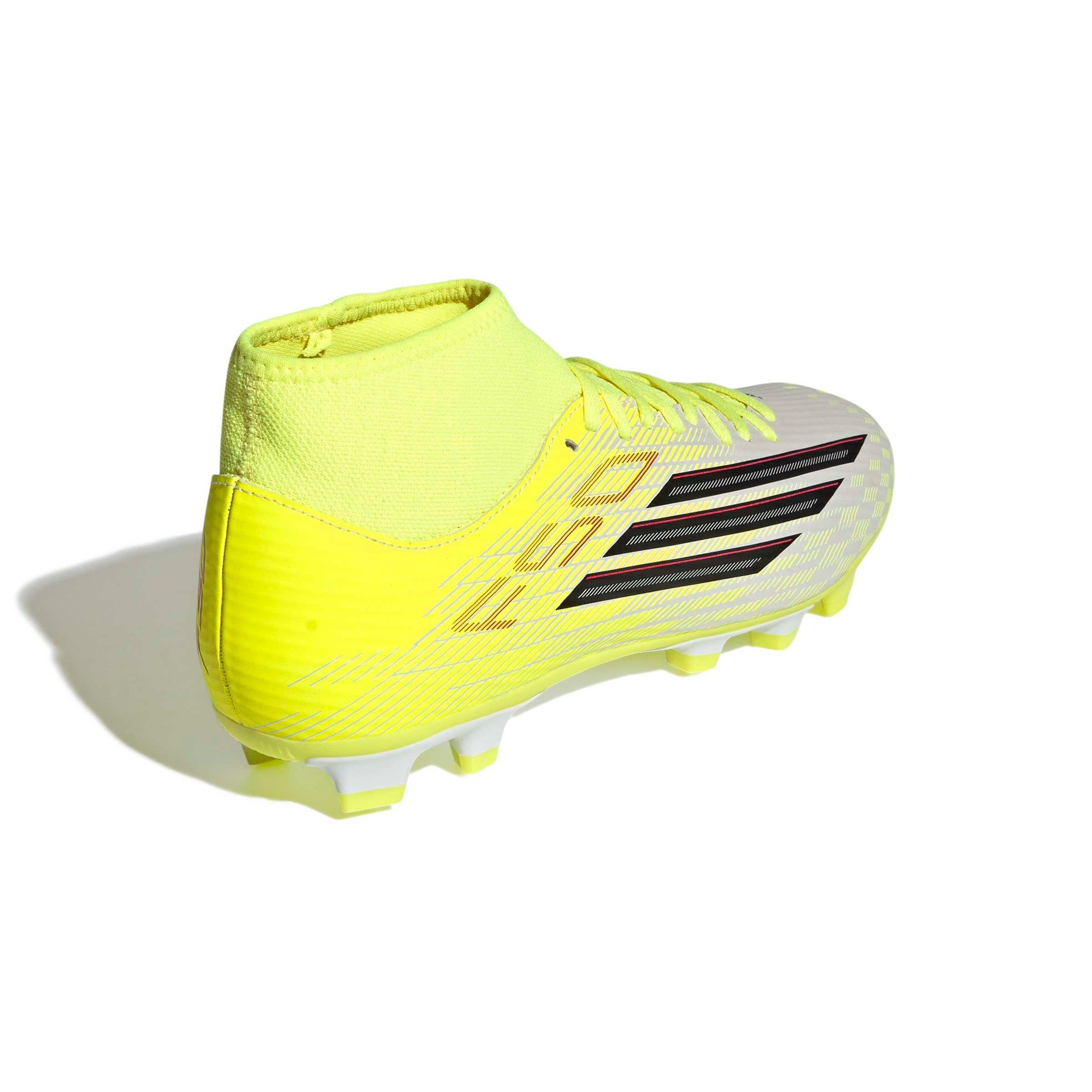 adidas F50 Club Mid Cut MG "Team Solar Yellow 2/Core Black/Lucid Red" Men's Soccer Cleat - YELLOW/BLACK/RED Thumbnail View 4