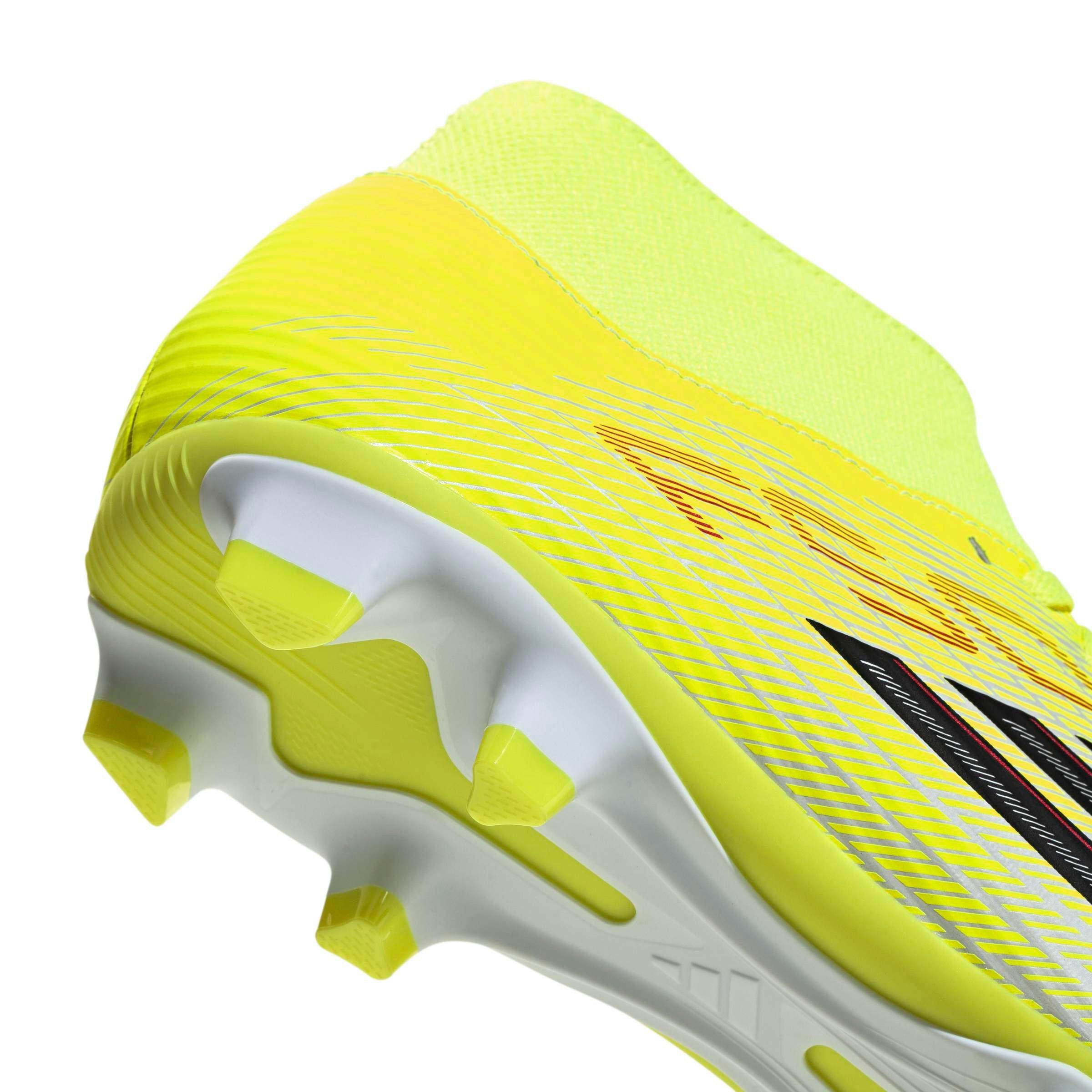 adidas F50 Club Mid Cut MG "Team Solar Yellow 2/Core Black/Lucid Red" Men's Soccer Cleat - YELLOW/BLACK/RED Thumbnail View 7