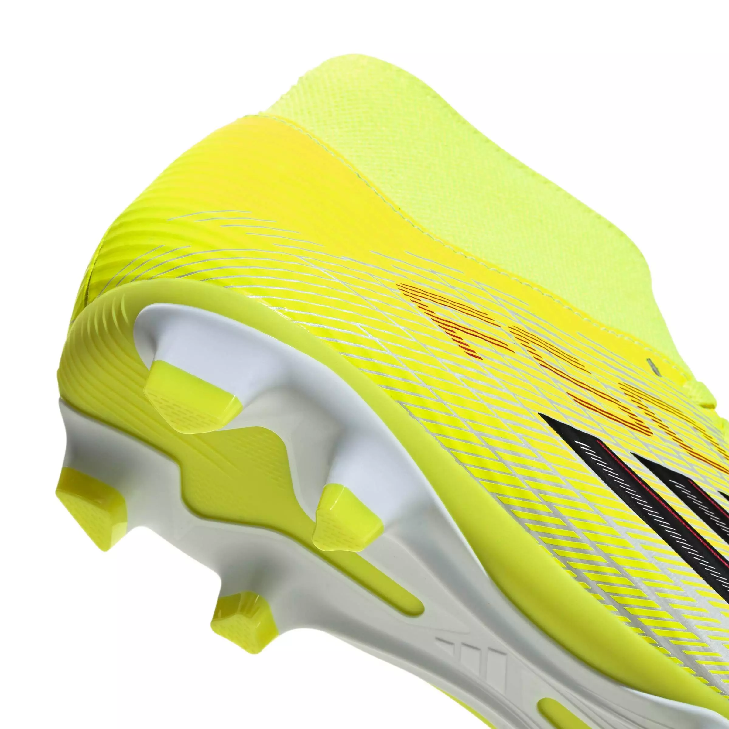 adidas F50 Club Mid Cut MG "Team Solar Yellow 2/Core Black/Lucid Red" Men's Soccer Cleat - YELLOW/BLACK/RED