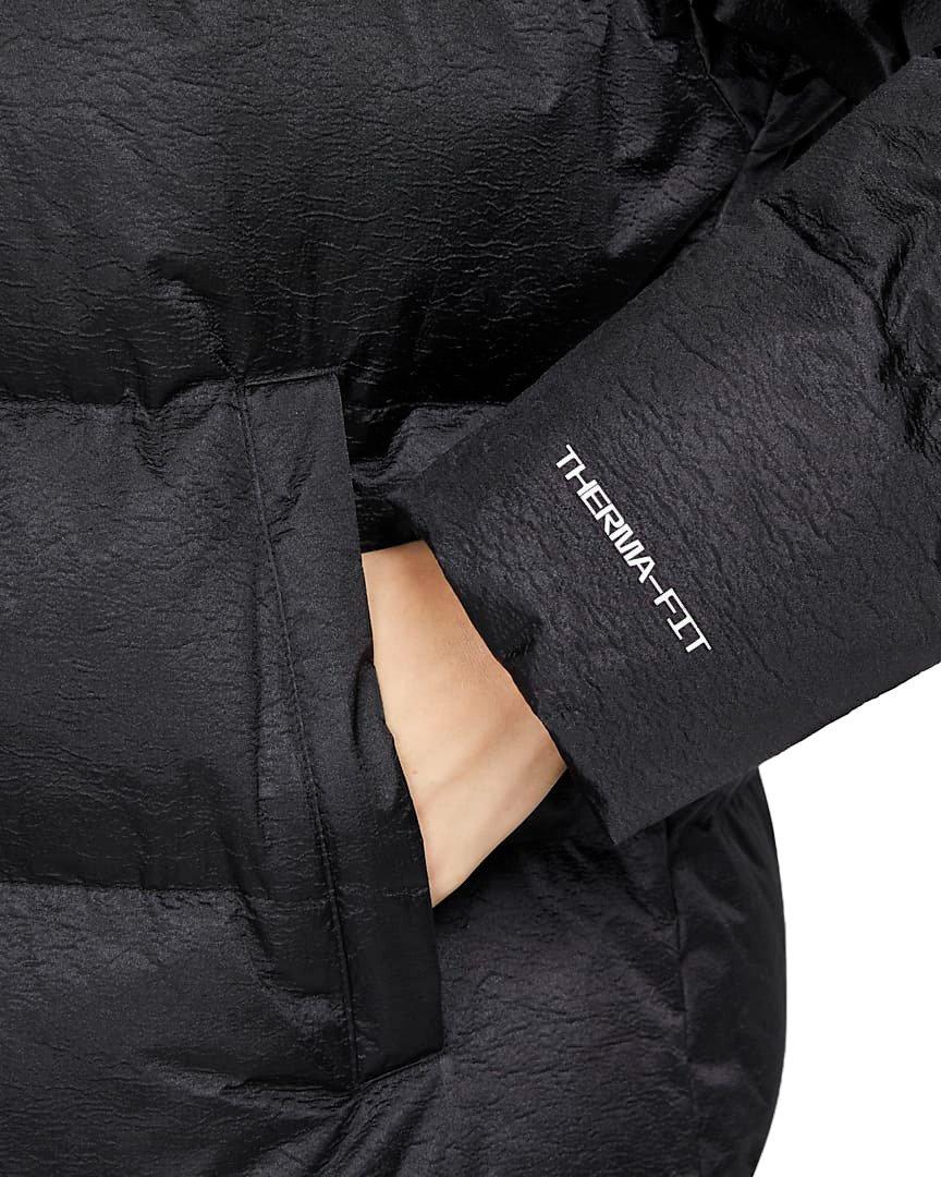 Nike Women's Sportswear Therma-FIT Synthetic Fill City Shine Parka - BLACK Thumbnail View 4