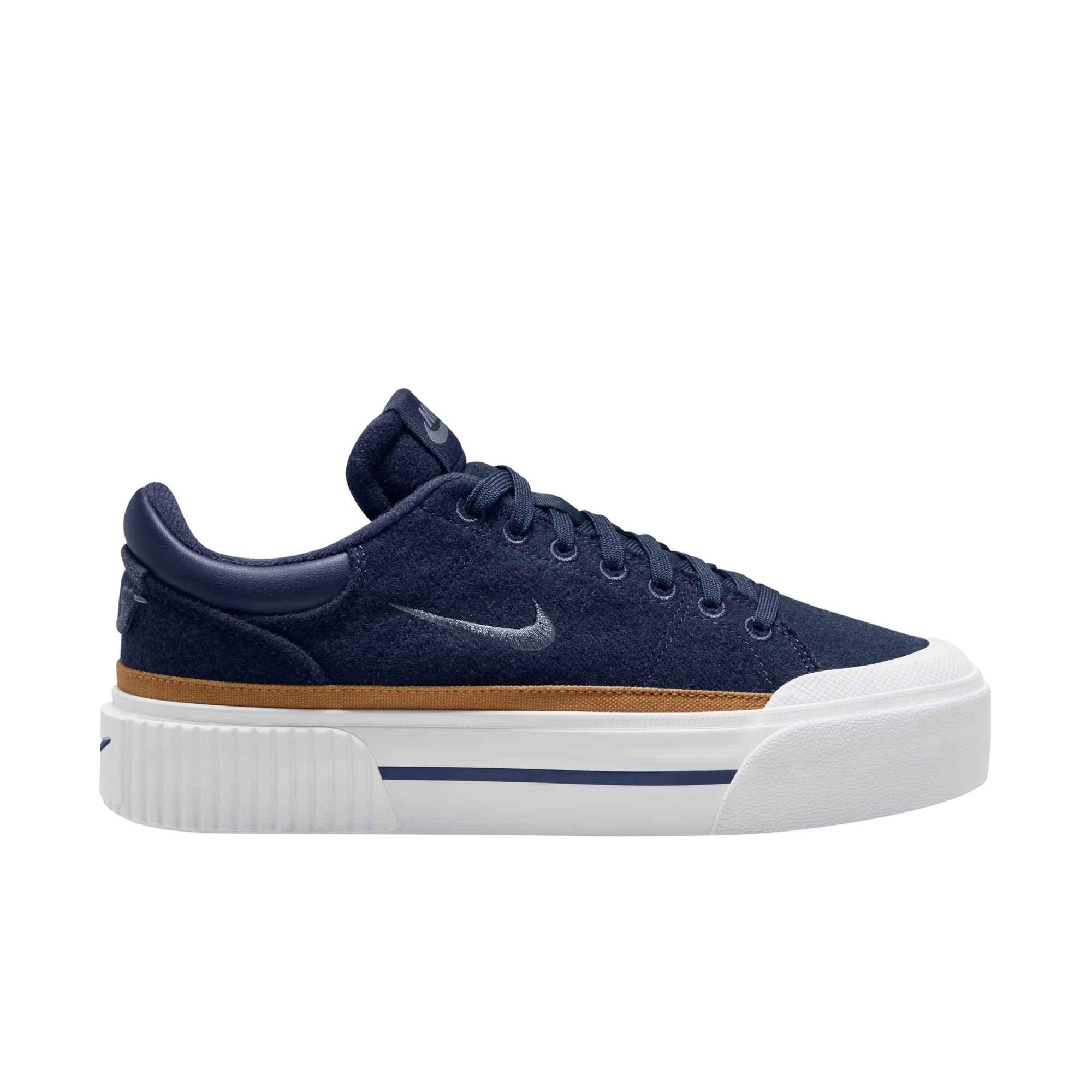 Nike Court Legacy Lift "Midnight Navy/Ashen Slate/Flax/White" Women's Shoe - NAVY/SLATE/FLAX/WHITE Thumbnail View 1