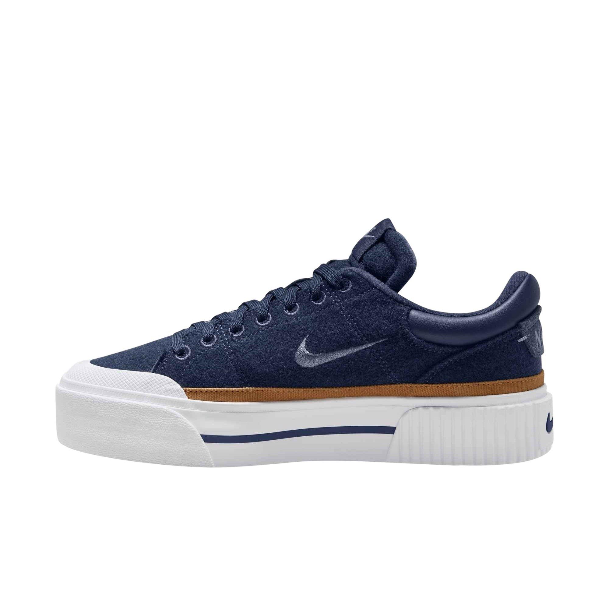 Nike Court Legacy Lift "Midnight Navy/Ashen Slate/Flax/White" Women's Shoe - NAVY/SLATE/FLAX/WHITE Thumbnail View 2
