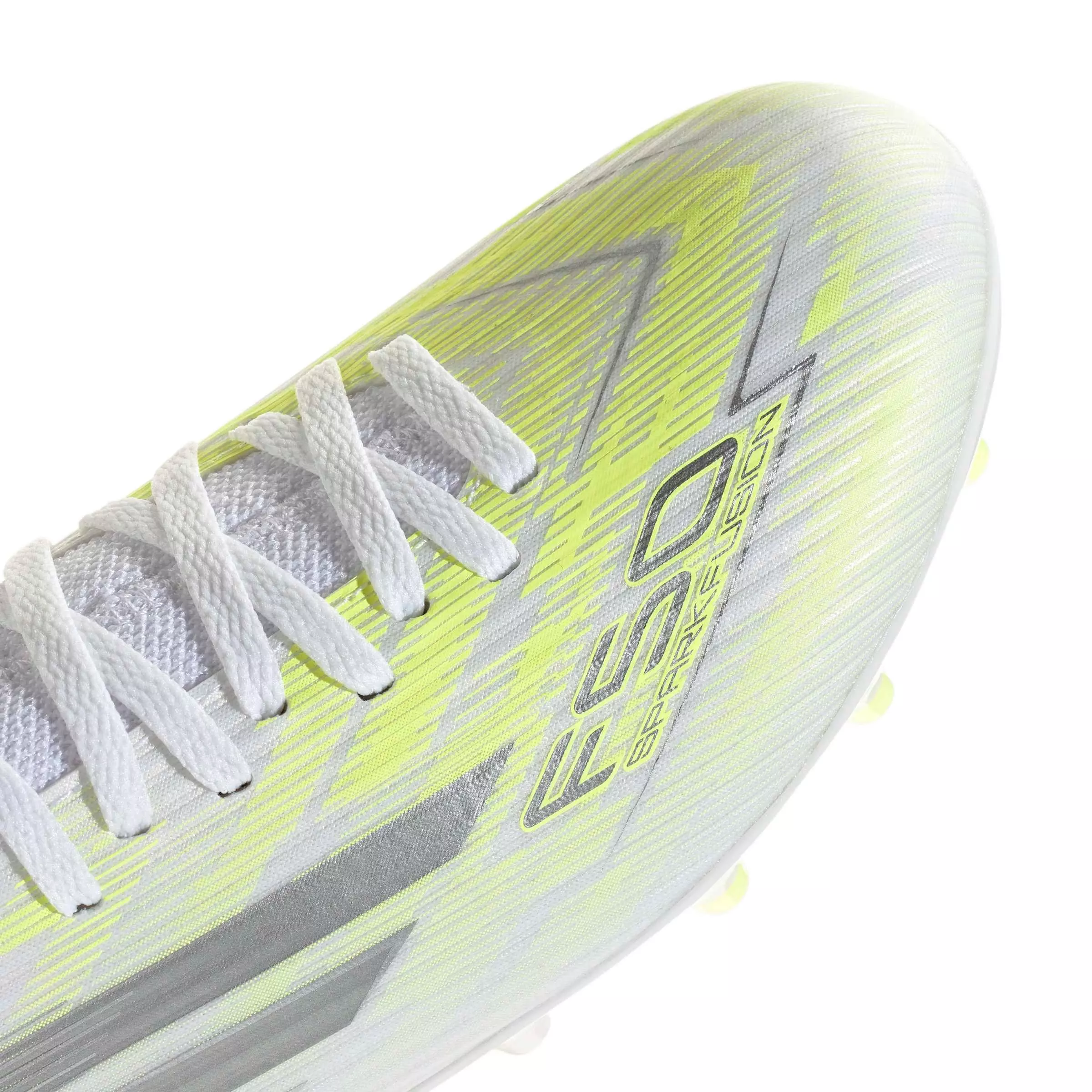 adidas F50 Sparkfusion Club Mid Cut MG "Ftwr White/Iron Metallic/Hi-Res Yellow" Women's Soccer Cleat - WHITE/IRON/YELLOW