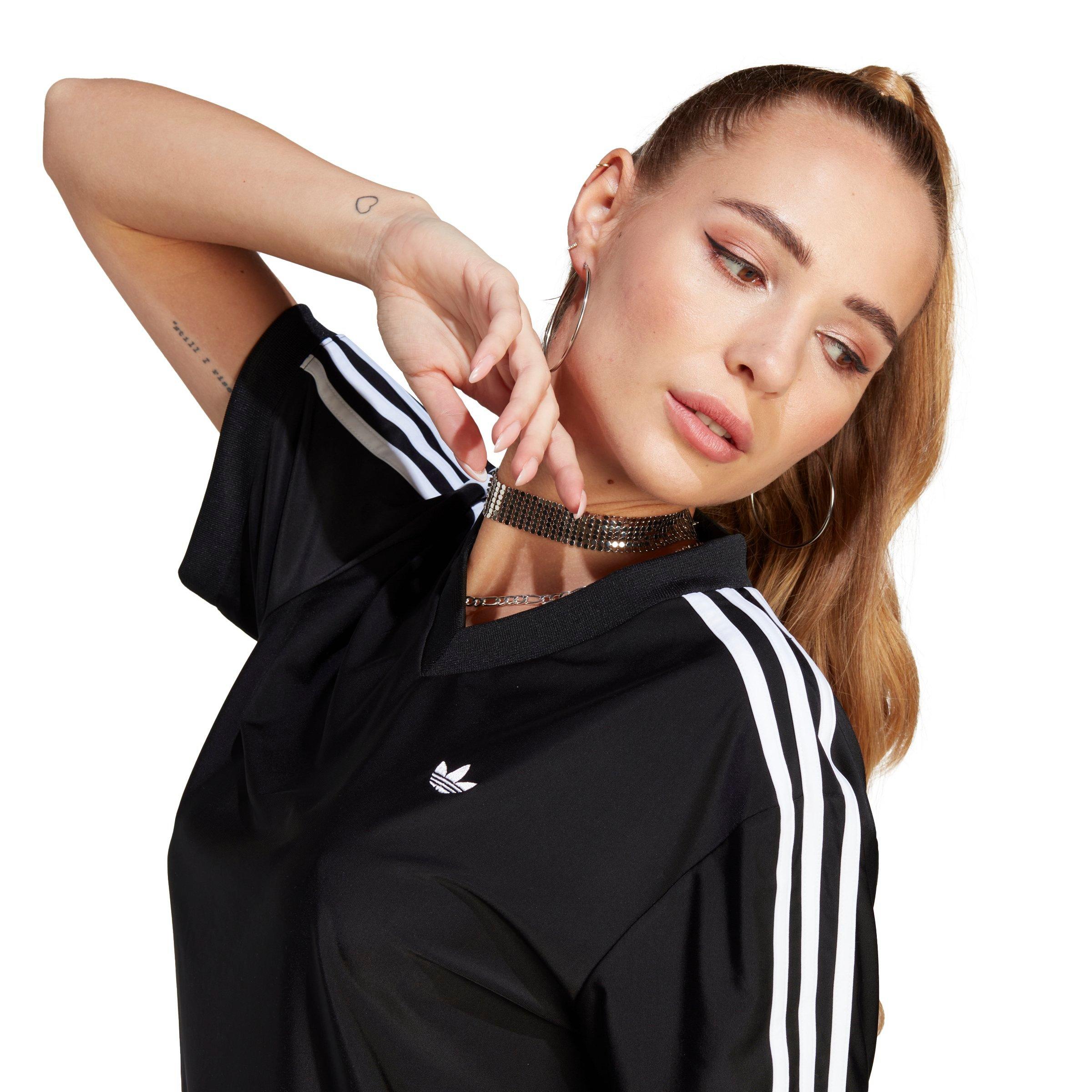 adidas Originals Women's Lace Trim Tee Dress -Black