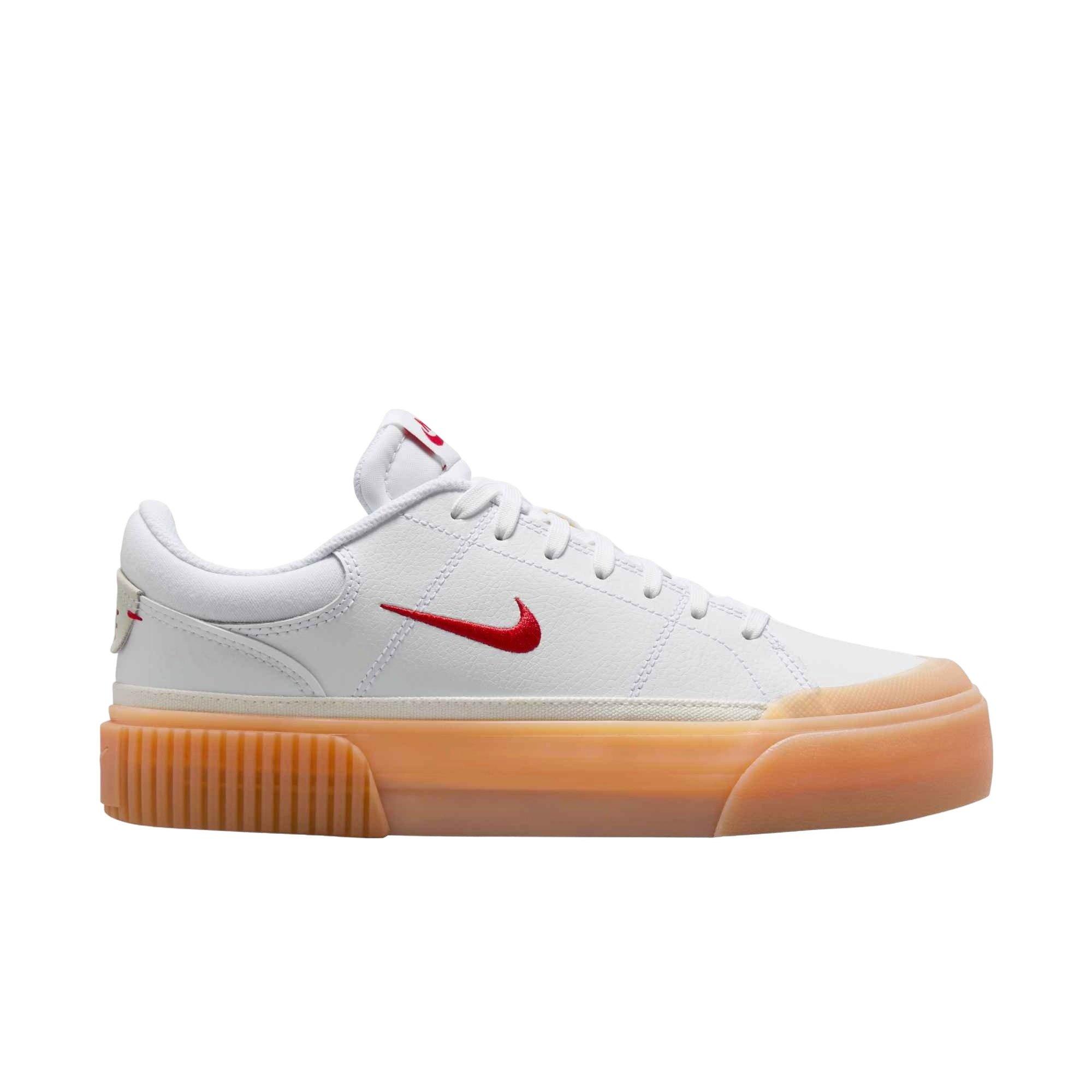 Nike Court Legacy Lift "White/Gum Yellow/Sail/University Red" Women's Shoe - WHITE/GUM/SAIL/RED Thumbnail View 1