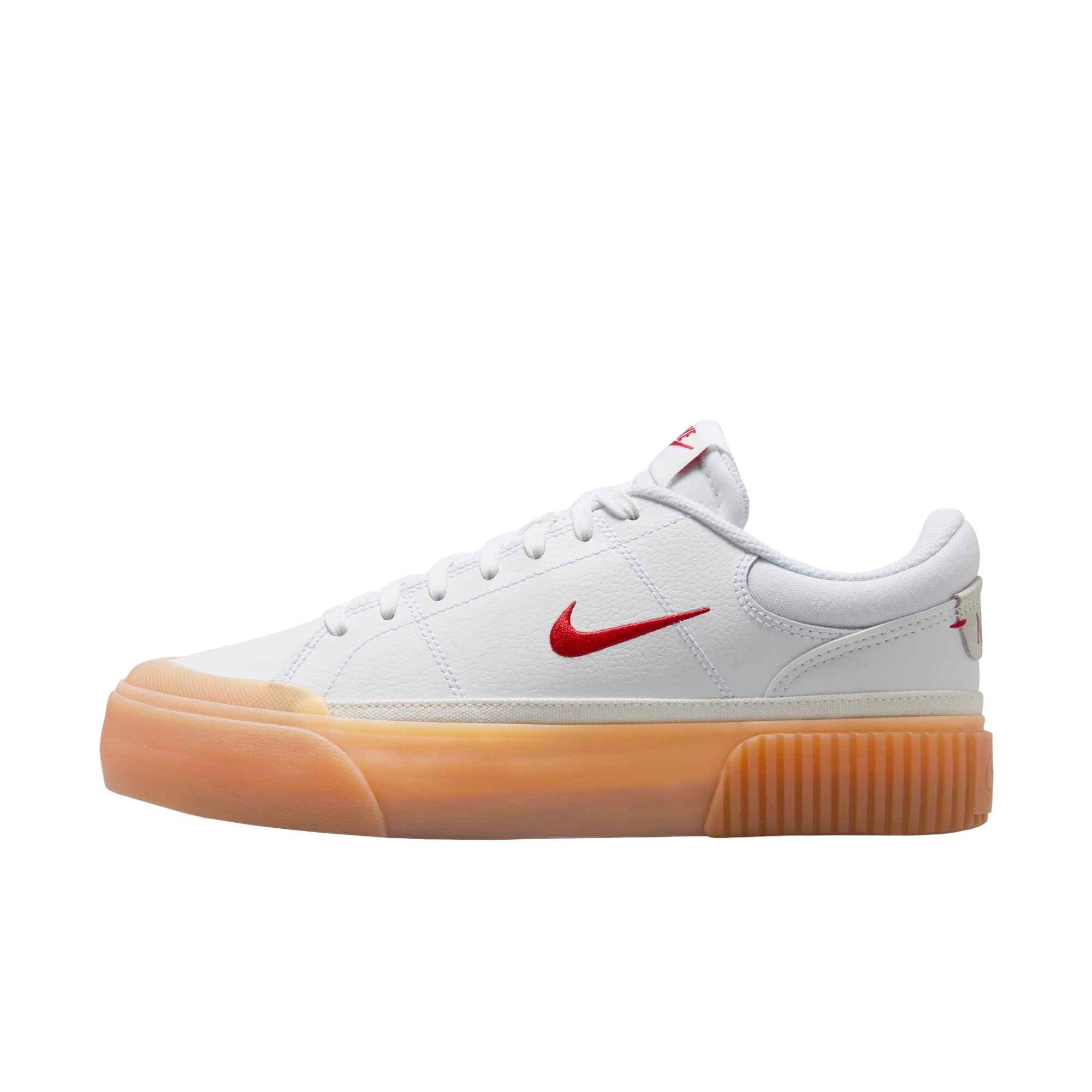 Nike Court Legacy Lift "White/Gum Yellow/Sail/University Red" Women's Shoe - WHITE/GUM/SAIL/RED Thumbnail View 2