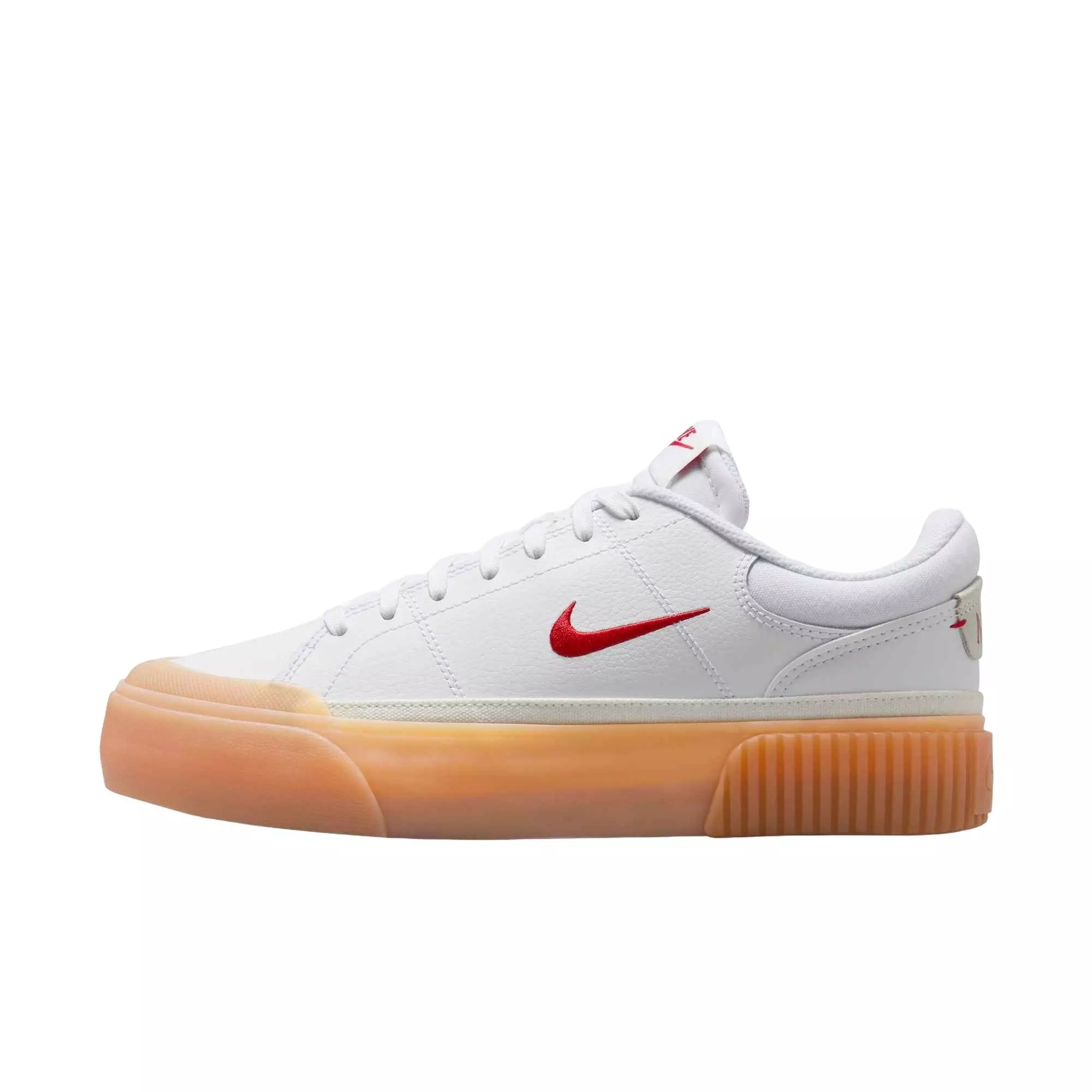 Nike Court Legacy Lift "White/Gum Yellow/Sail/University Red" Women's Shoe - WHITE/GUM/SAIL/RED