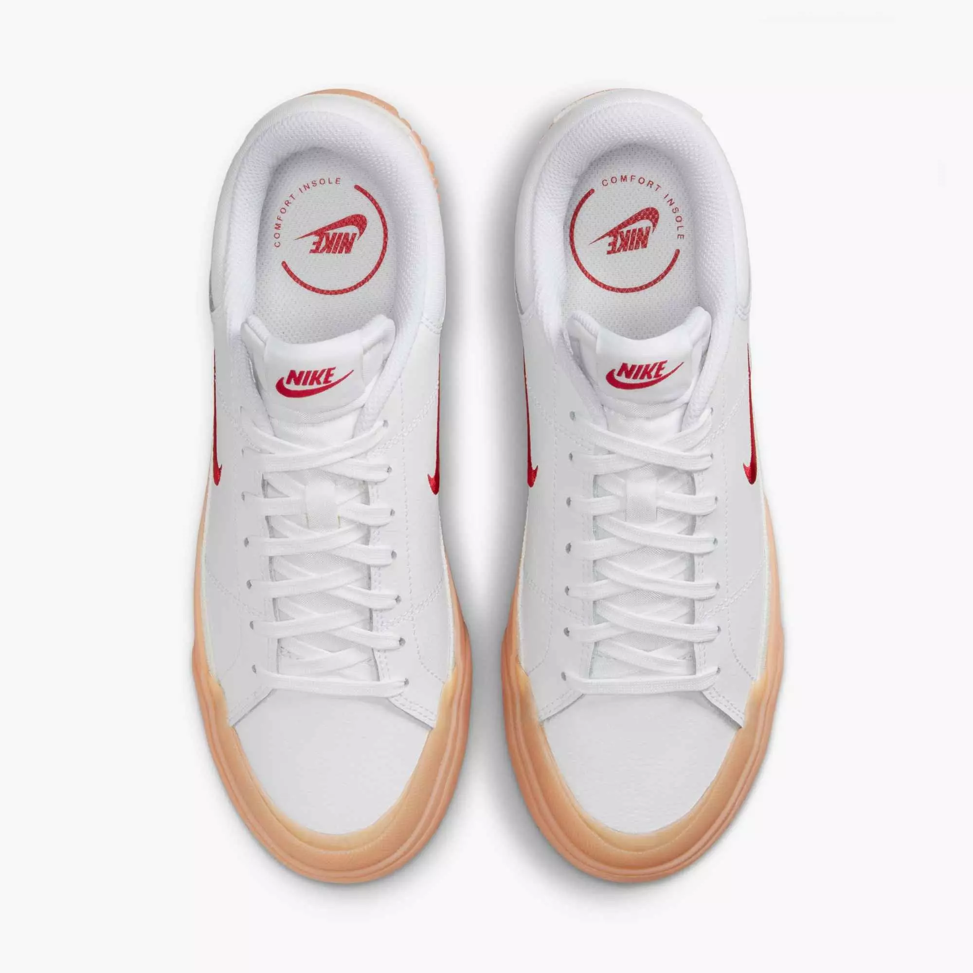 Nike Court Legacy Lift "White/Gum Yellow/Sail/University Red" Women's Shoe - WHITE/GUM/SAIL/RED