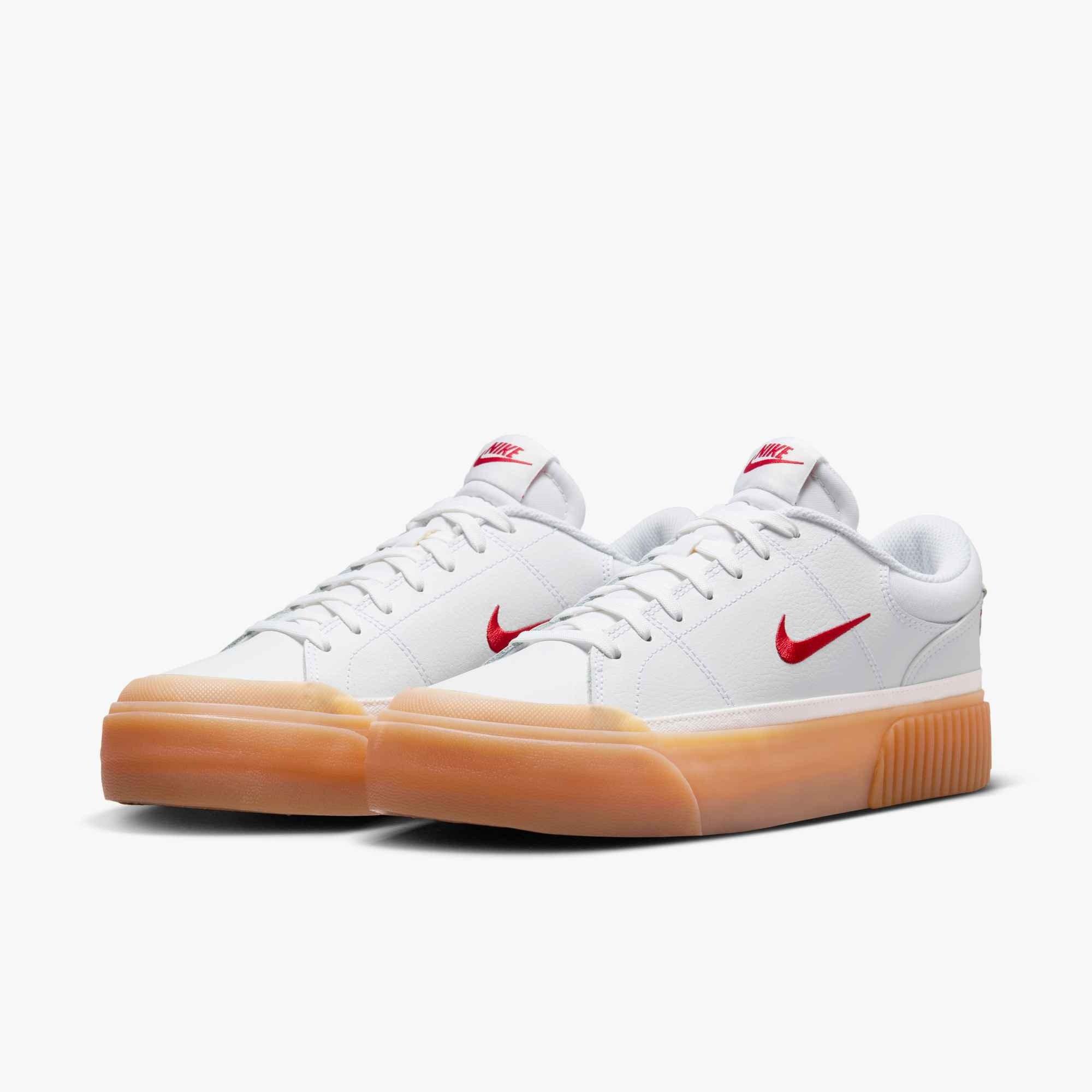 Nike Court Legacy Lift "White/Gum Yellow/Sail/University Red" Women's Shoe - WHITE/GUM/SAIL/RED Thumbnail View 4
