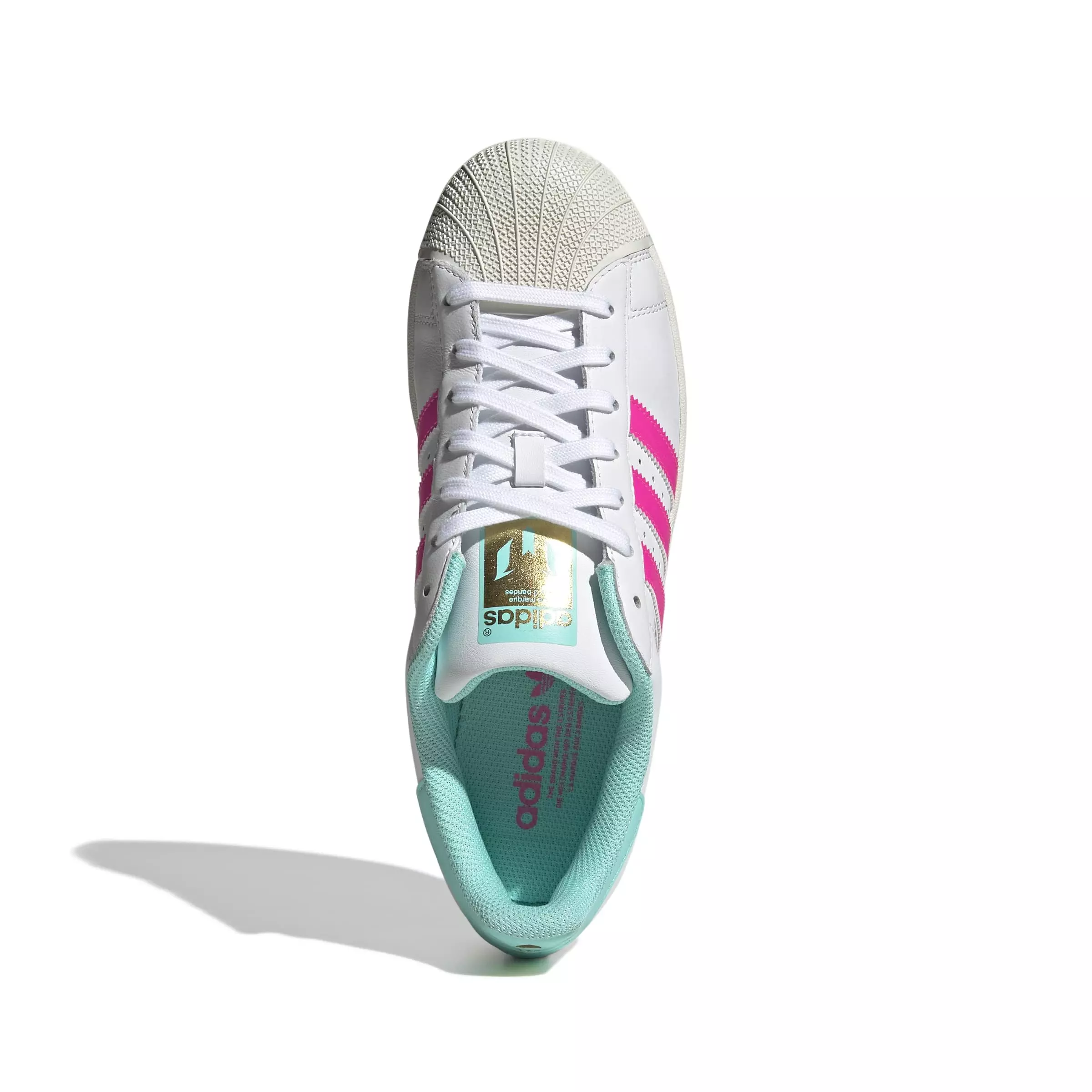 adidas Superstar Messi "Ftwr White/Lucid Pink/Flash Aqua" Men's Soccer Shoe - WHITE/PINK/AQUA