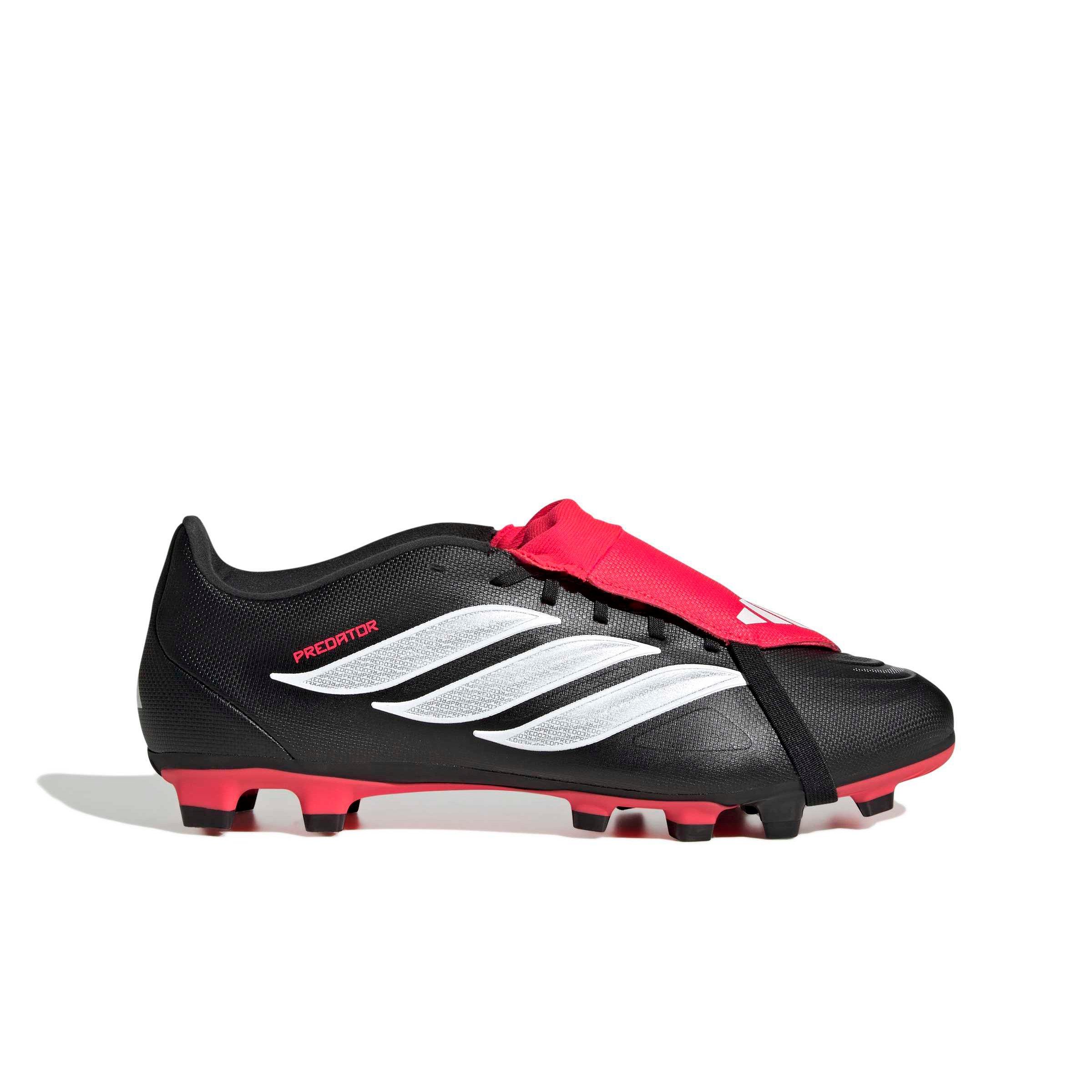 adidas Predator Club Fold-Over Tongue MG "Core Black/Ftwr White/Lucid Red" Men's Soccer Cleat - BLACK/WHITE/RED Thumbnail View 1