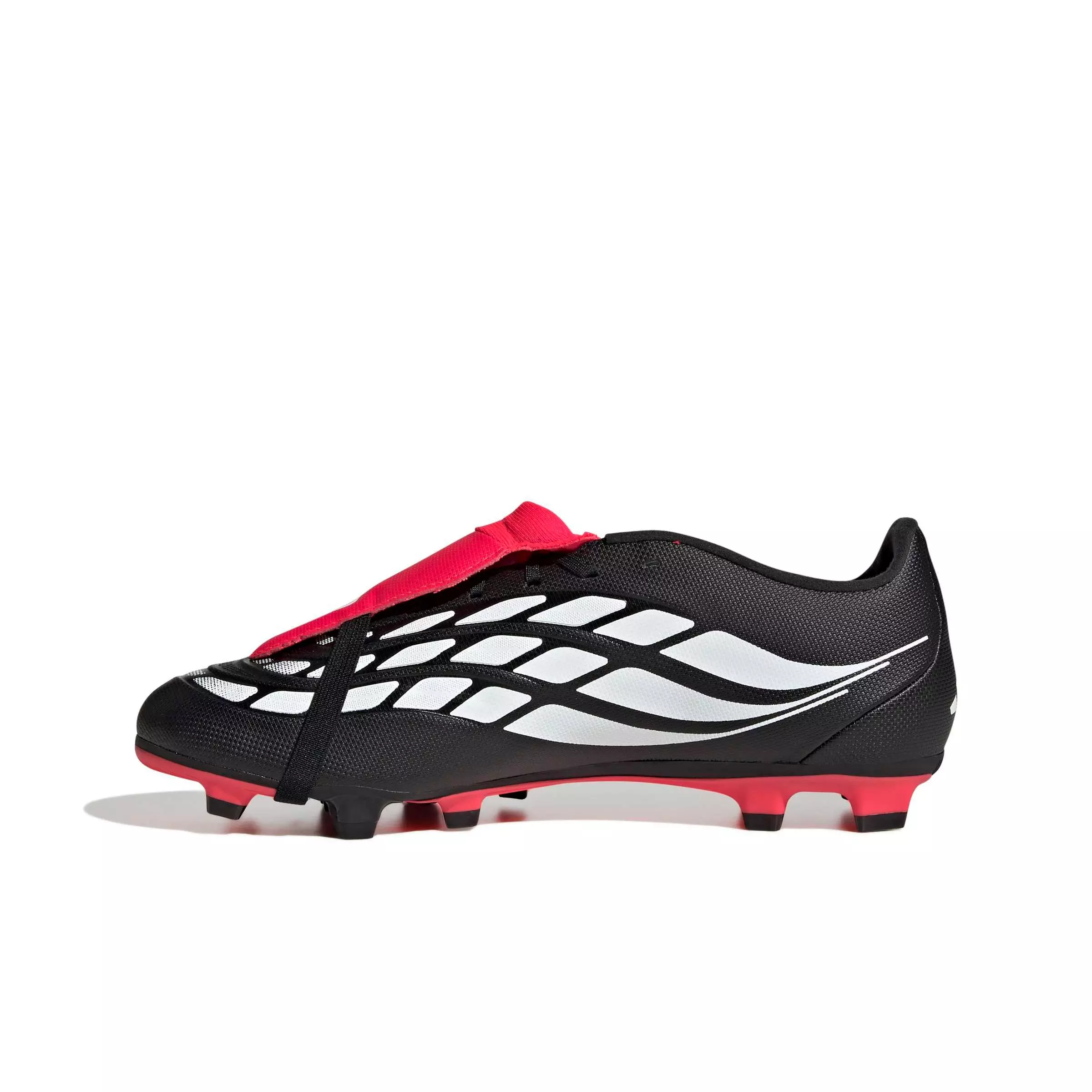 adidas Predator Club Fold-Over Tongue MG "Core Black/Ftwr White/Lucid Red" Men's Soccer Cleat - BLACK/WHITE/RED