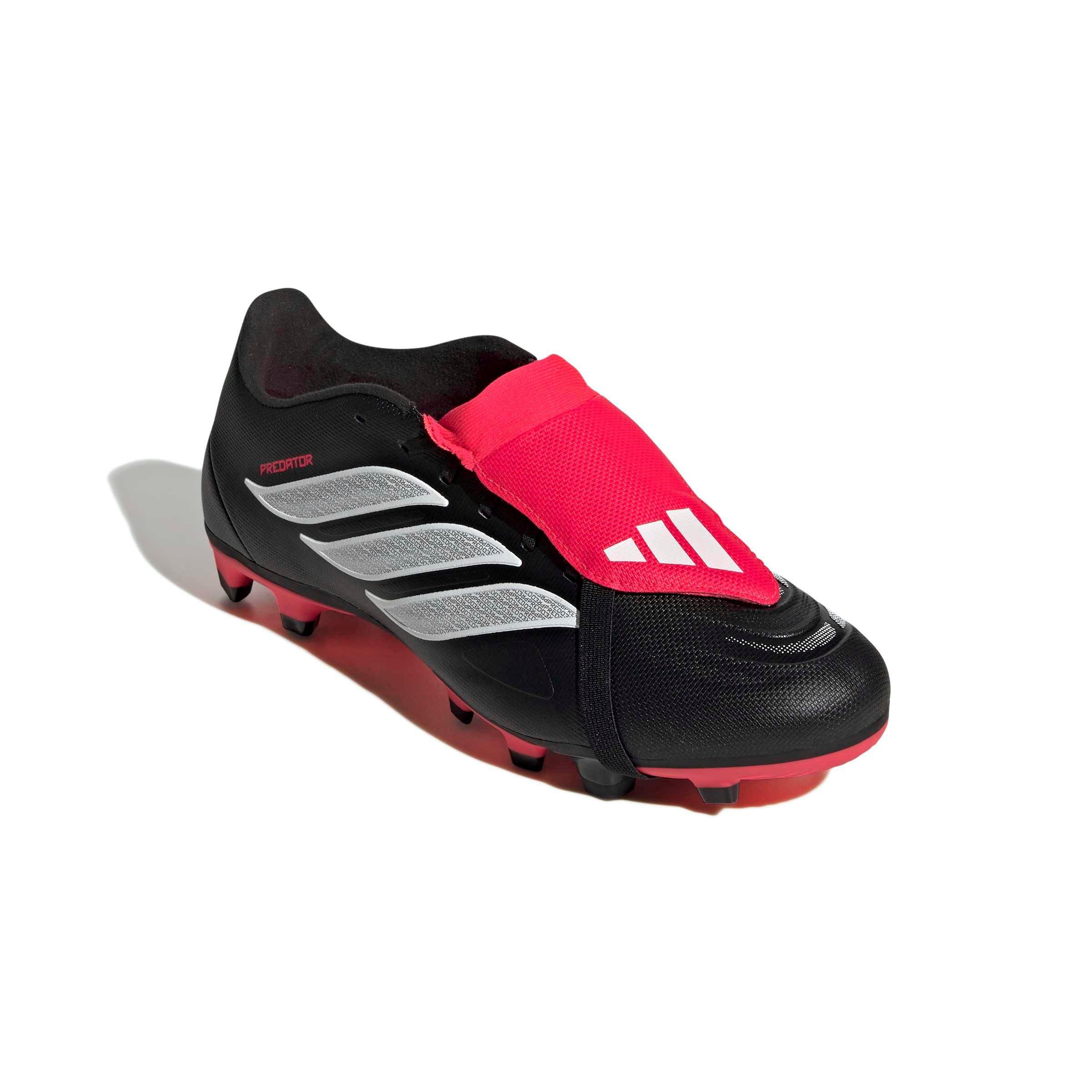 adidas Predator Club Fold-Over Tongue MG "Core Black/Ftwr White/Lucid Red" Men's Soccer Cleat - BLACK/WHITE/RED Thumbnail View 3