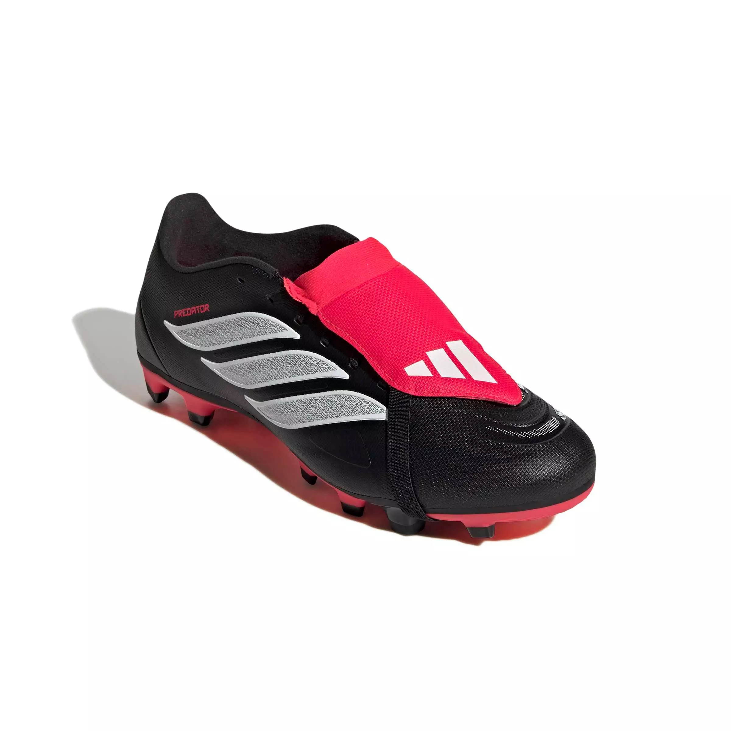 adidas Predator Club Fold-Over Tongue MG "Core Black/Ftwr White/Lucid Red" Men's Soccer Cleat - BLACK/WHITE/RED