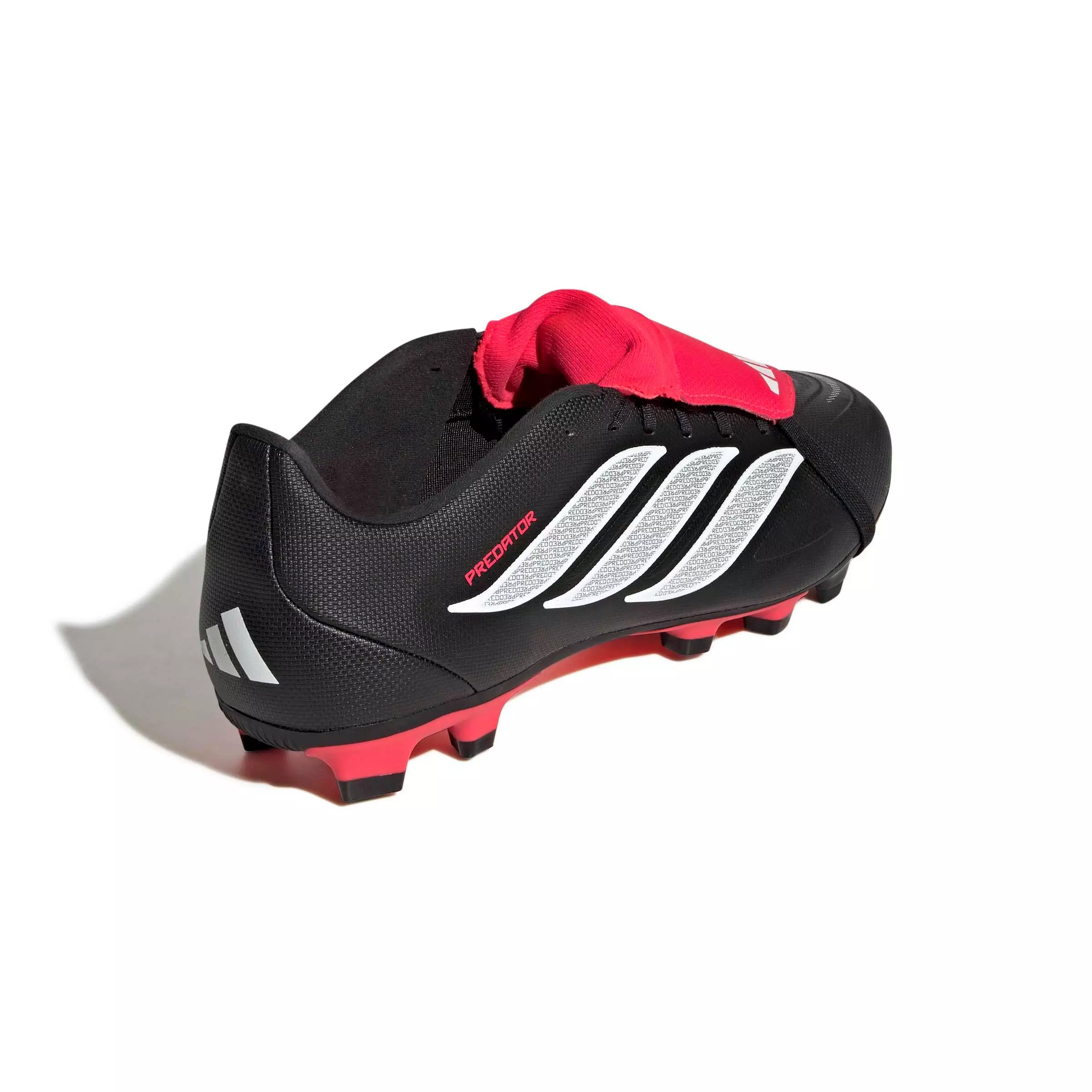 adidas Predator Club Fold-Over Tongue MG "Core Black/Ftwr White/Lucid Red" Men's Soccer Cleat - BLACK/WHITE/RED
