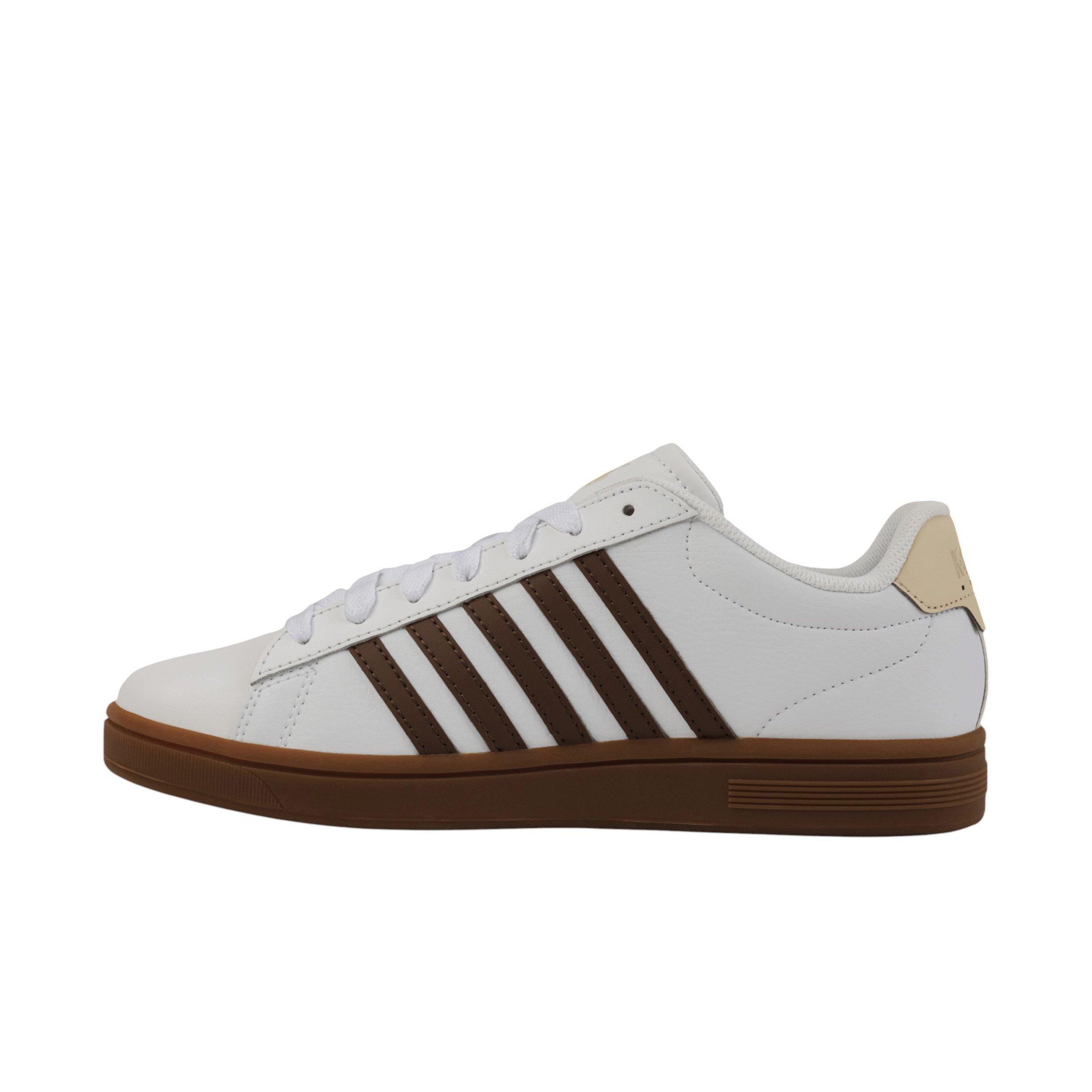 K-Swiss Court Tiebreak II "White/Soft Silt/Creme Brulee/Gum" Men's Shoe - WHITE/BROWN