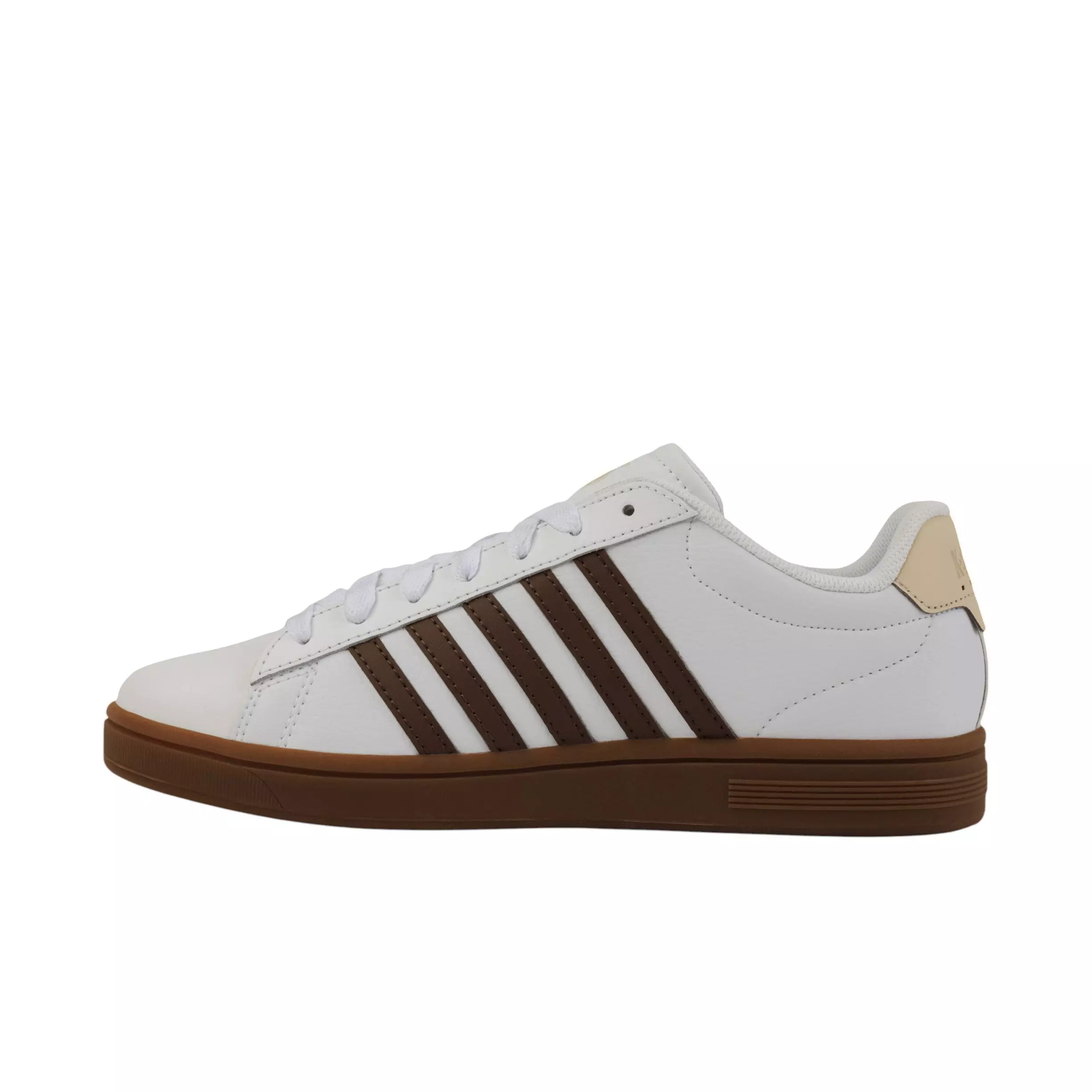 K-Swiss Court Tiebreak II "White/Soft Silt/Creme Brulee/Gum" Men's Shoe - WHITE/BROWN