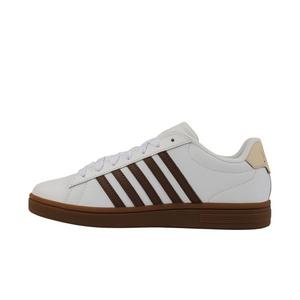 K-Swiss Court Tiebreak II "White/Soft Silt/Creme Brulee/Gum" Men's Shoe - WHITE/BROWN
