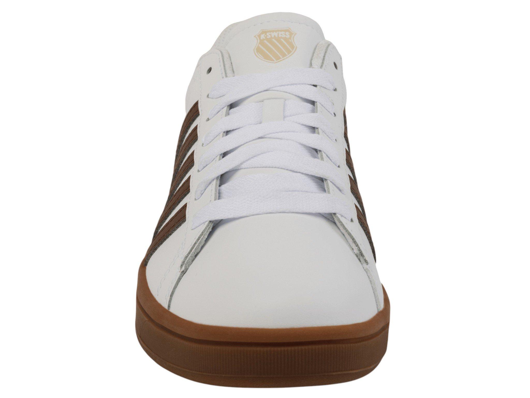 K-Swiss Court Tiebreak II "White/Soft Silt/Creme Brulee/Gum" Men's Shoe - WHITE/BROWN