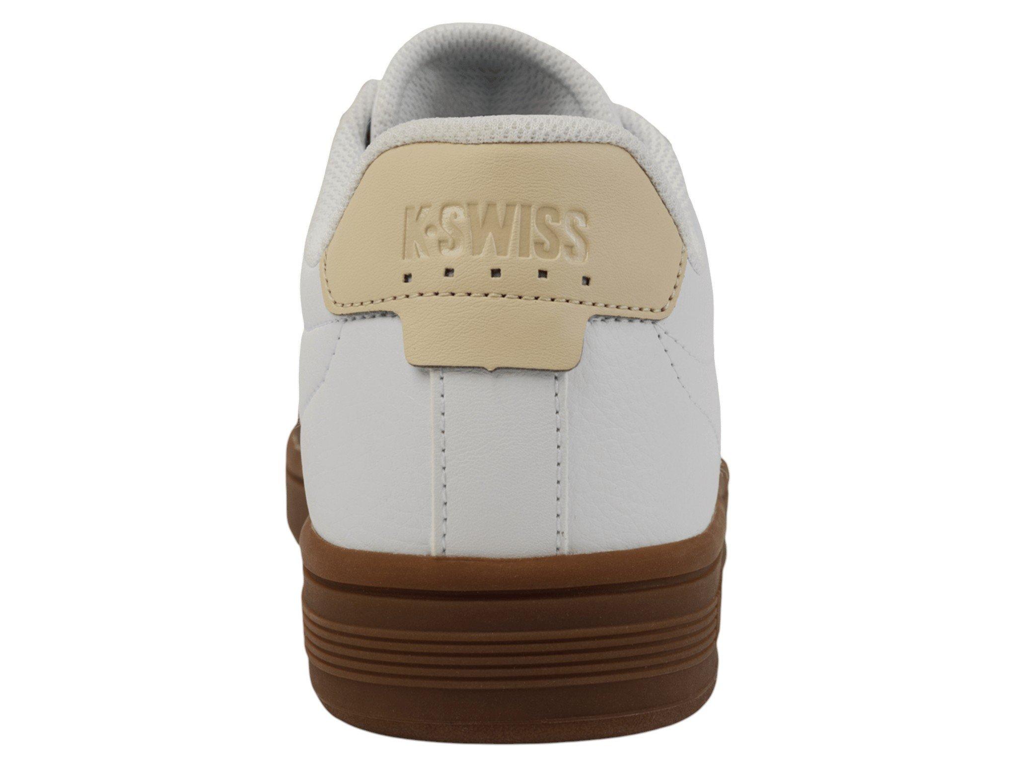 K-Swiss Court Tiebreak II "White/Soft Silt/Creme Brulee/Gum" Men's Shoe - WHITE/BROWN