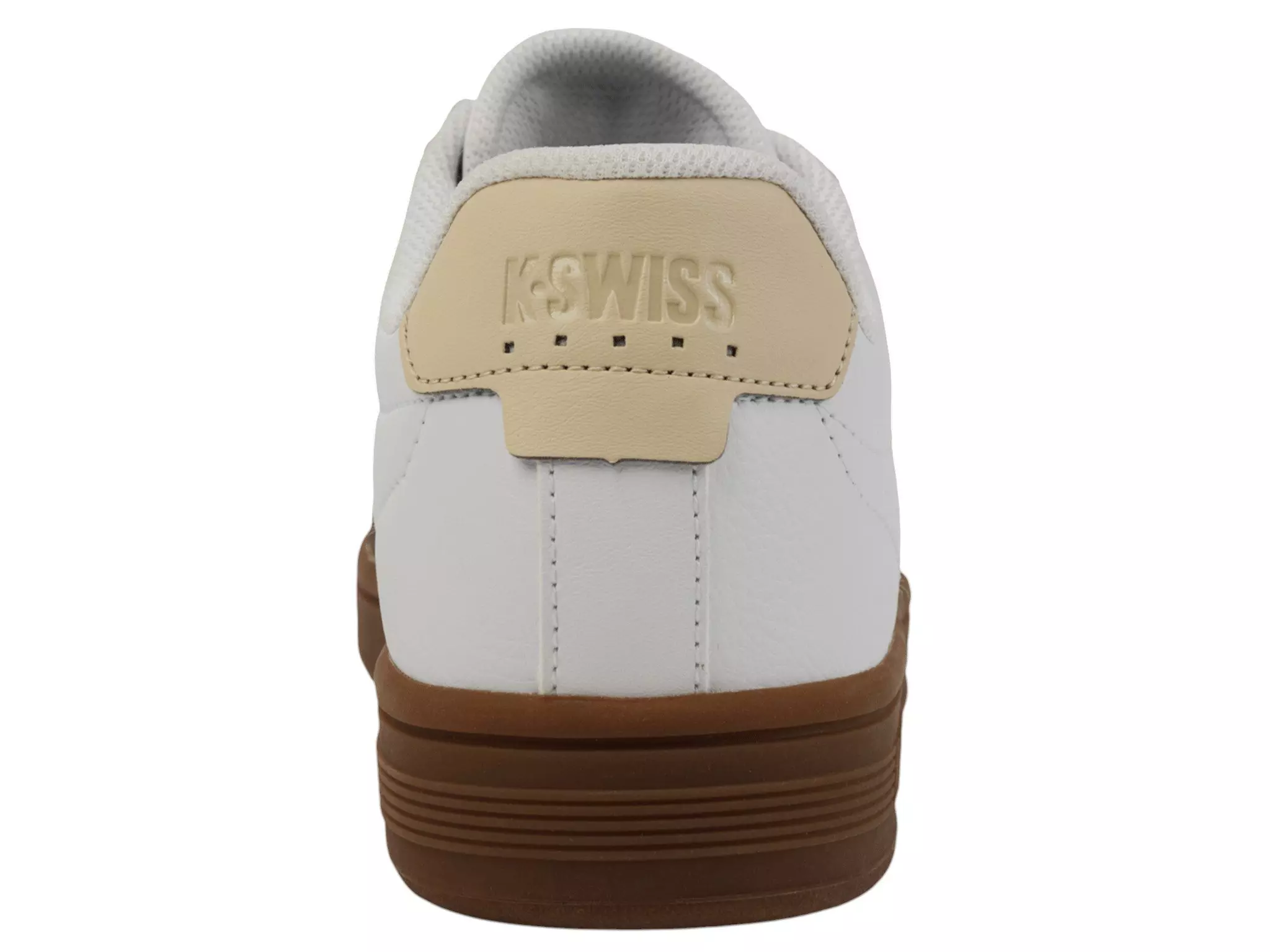 K-Swiss Court Tiebreak II "White/Soft Silt/Creme Brulee/Gum" Men's Shoe - WHITE/BROWN