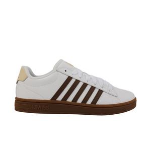 K-Swiss Court Tiebreak II "White/Soft Silt/Creme Brulee/Gum" Men's Shoe - WHITE/BROWN