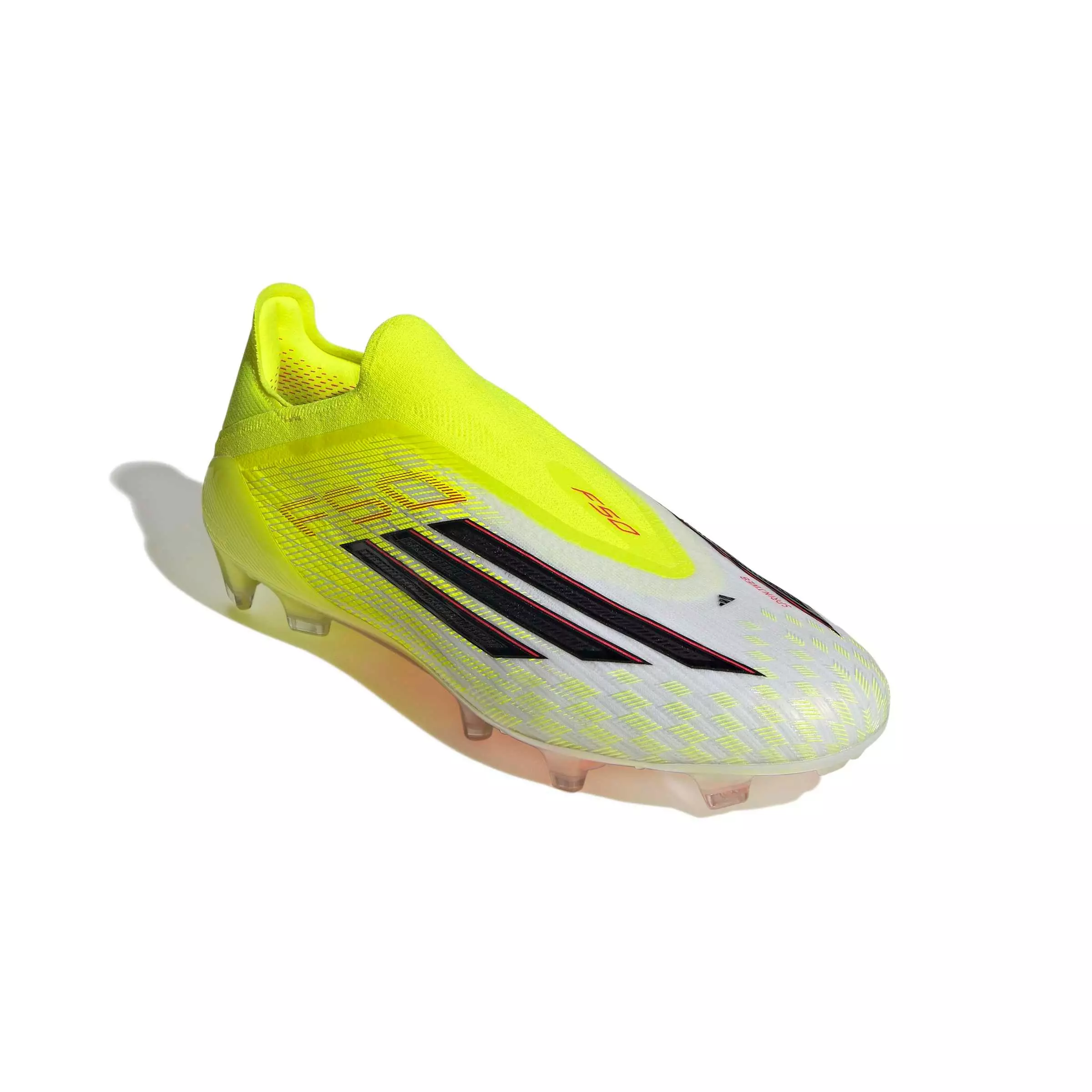 adidas F50 Elite Laceless FG "Team Solar Yellow 2/Core Black/Lucid Red" Men's Soccer Cleat - YELLOW/BLACK/RED