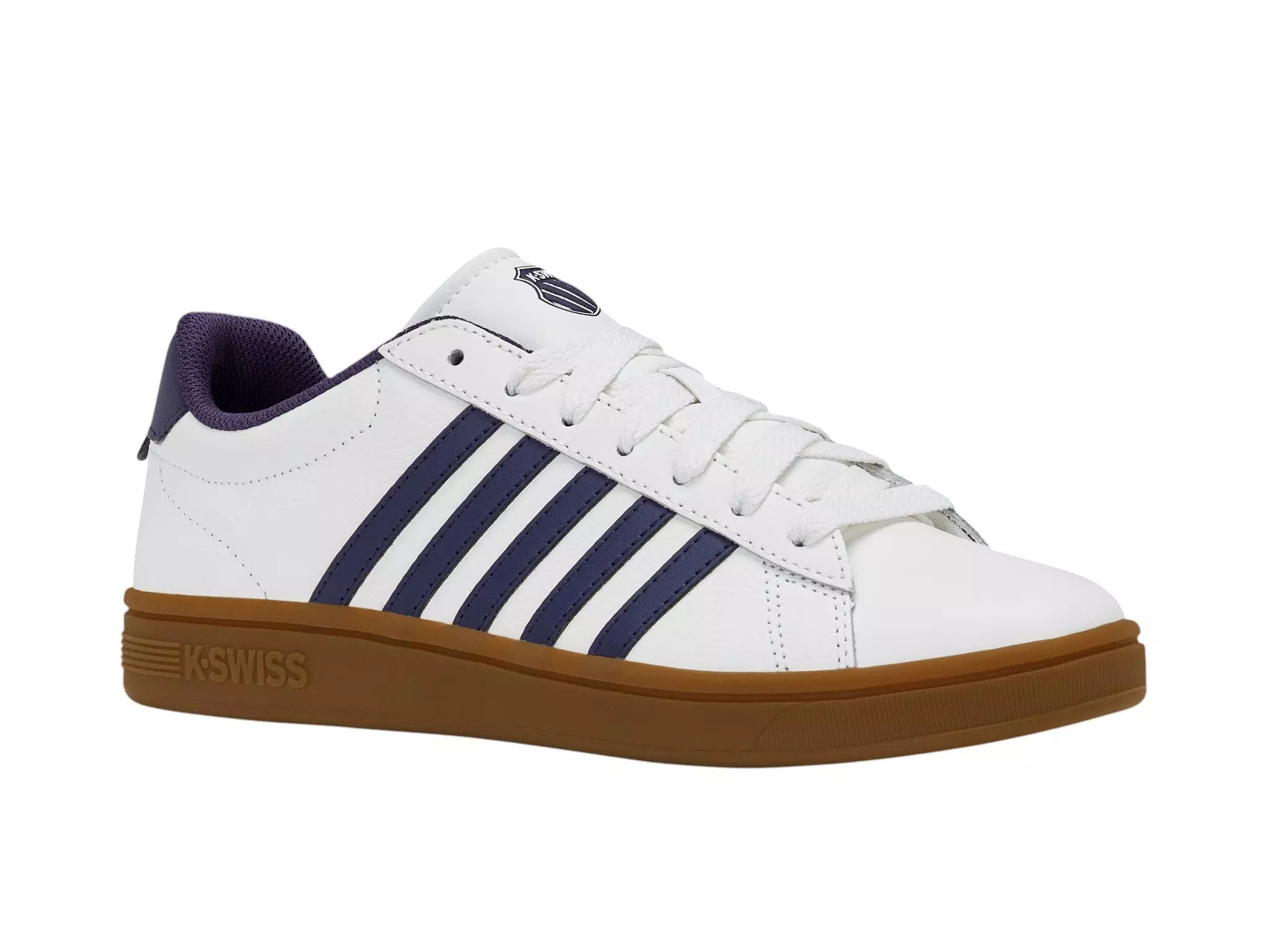 K-Swiss Court Tiebreak II "Bright White/Naval Academy/Gum" Men's Shoe - WHITE/NAVY/GUM