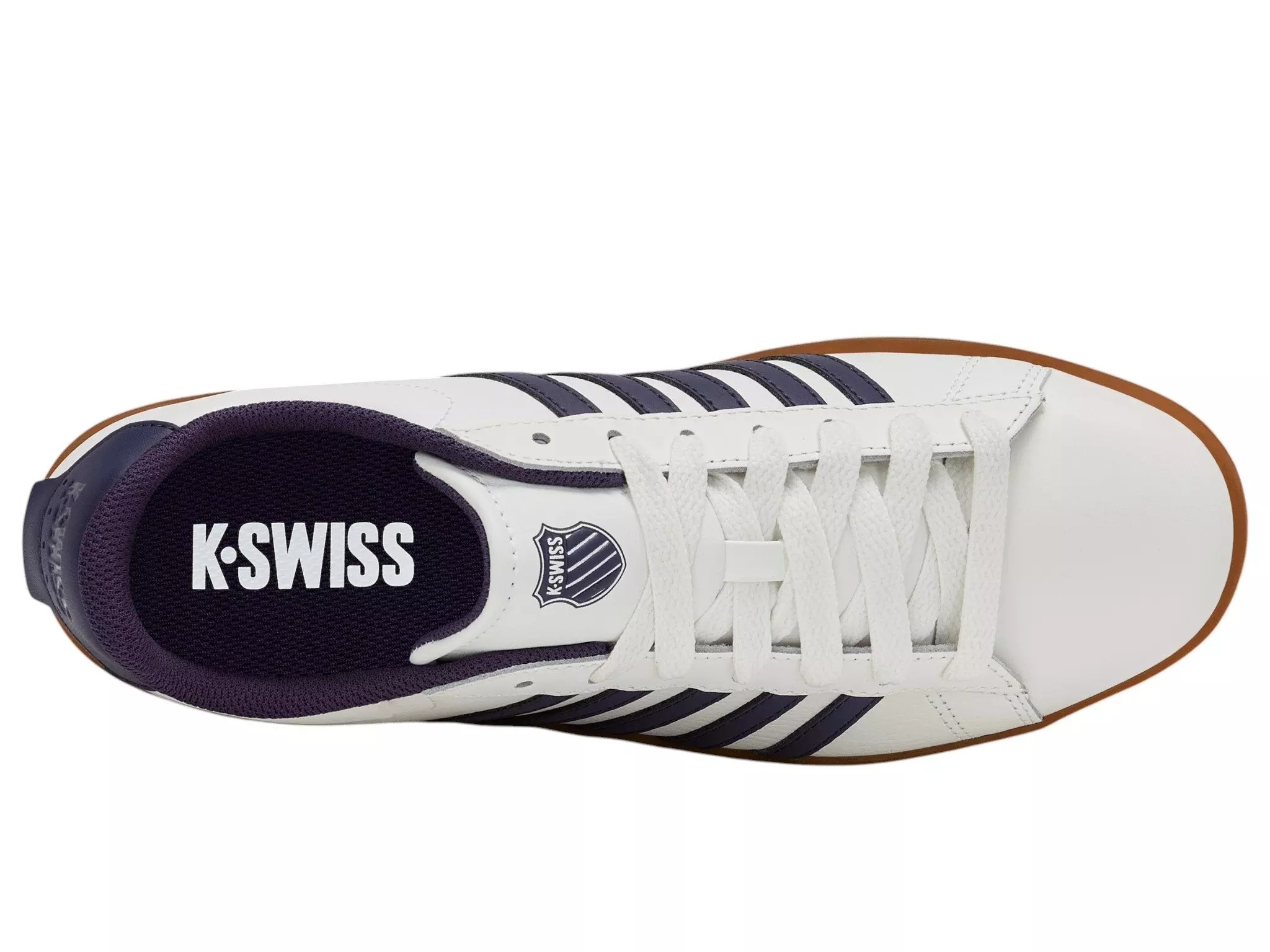 K-Swiss Court Tiebreak II "Bright White/Naval Academy/Gum" Men's Shoe - WHITE/NAVY/GUM