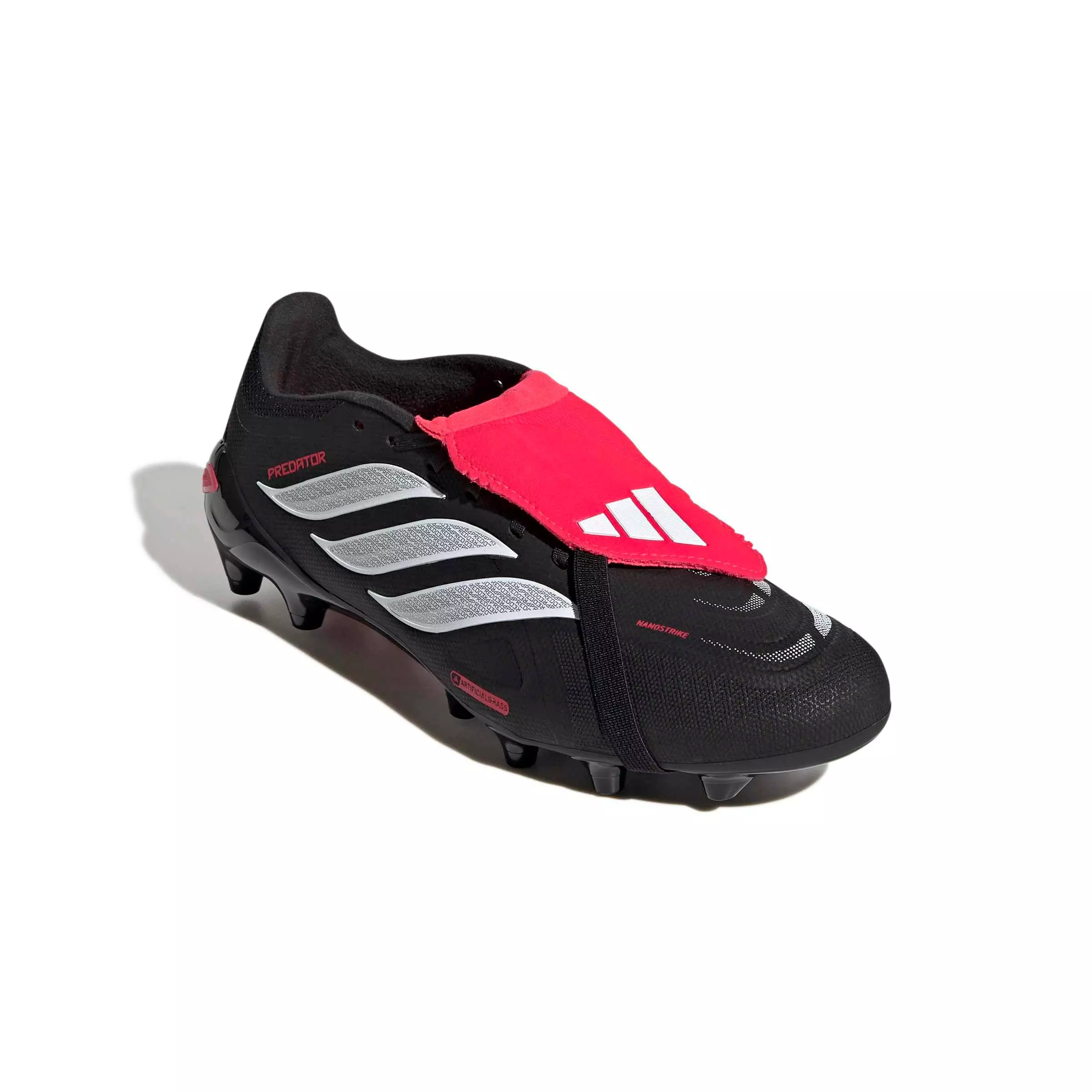 adidas Predator League Fold-Over Tongue AG "Core Black/Ftwr White/Lucid Red" Men's Soccer Cleat - BLACK/WHITE/RED