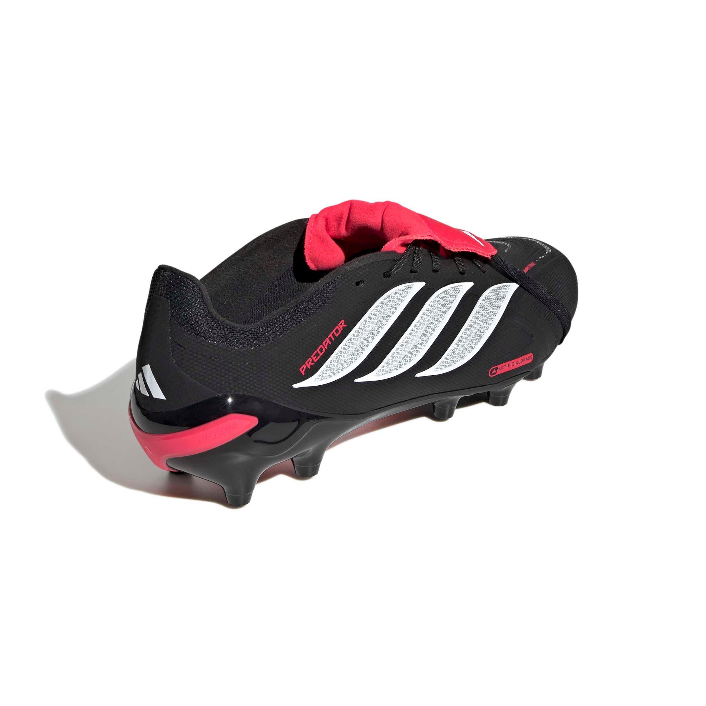 adidas Predator League Fold-Over Tongue AG "Core Black/Ftwr White/Lucid Red" Men's Soccer Cleat - BLACK/WHITE/RED Thumbnail View 4