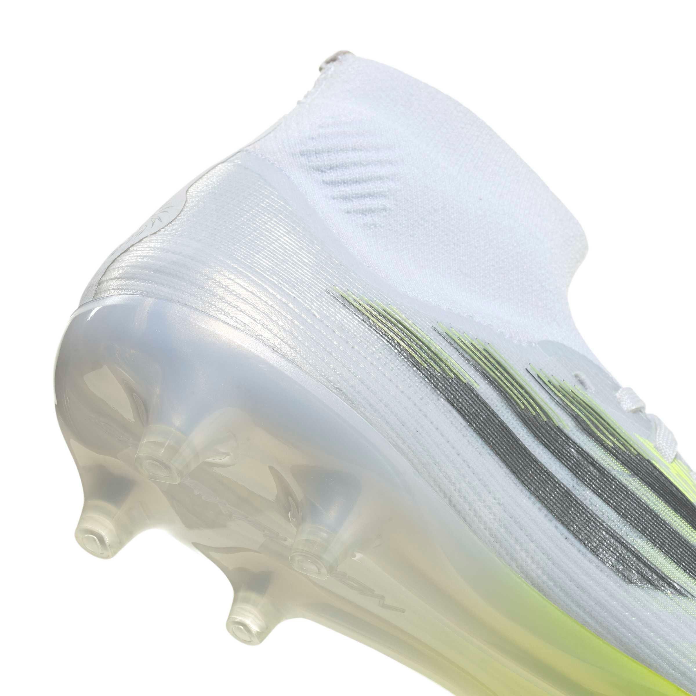 adidas F50 Sparkfusion Pro Mid Cut MG "Ftwr White/Iron Metallic/Hi-Res Yellow" Women's Soccer Cleat - WHITE/IRON/YELLOW Thumbnail View 8