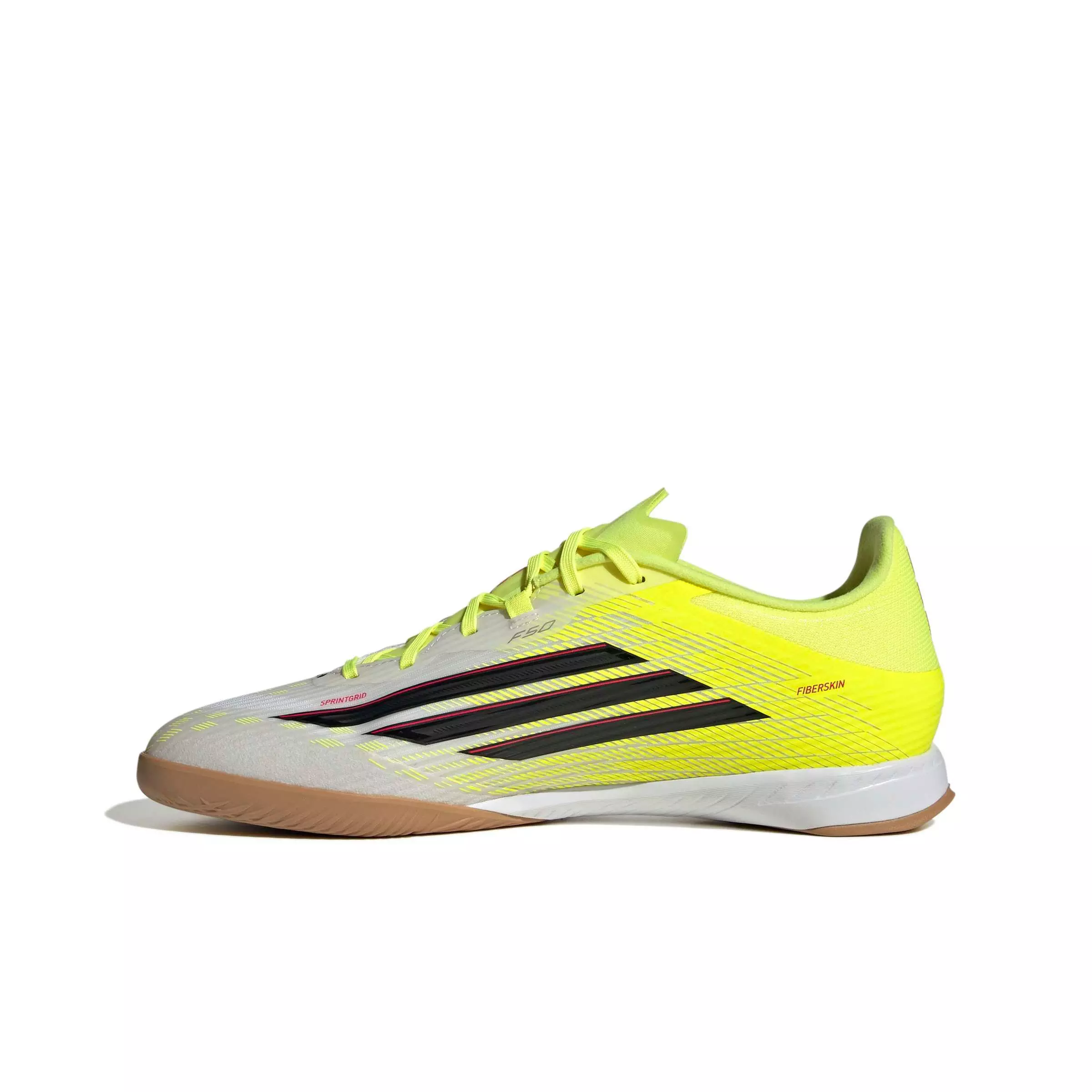 adidas F50 League Indoor "Team Solar Yellow 2/Core Black/Lucid Red" Men's Soccer Shoe - YELLOW/BLACK/RED