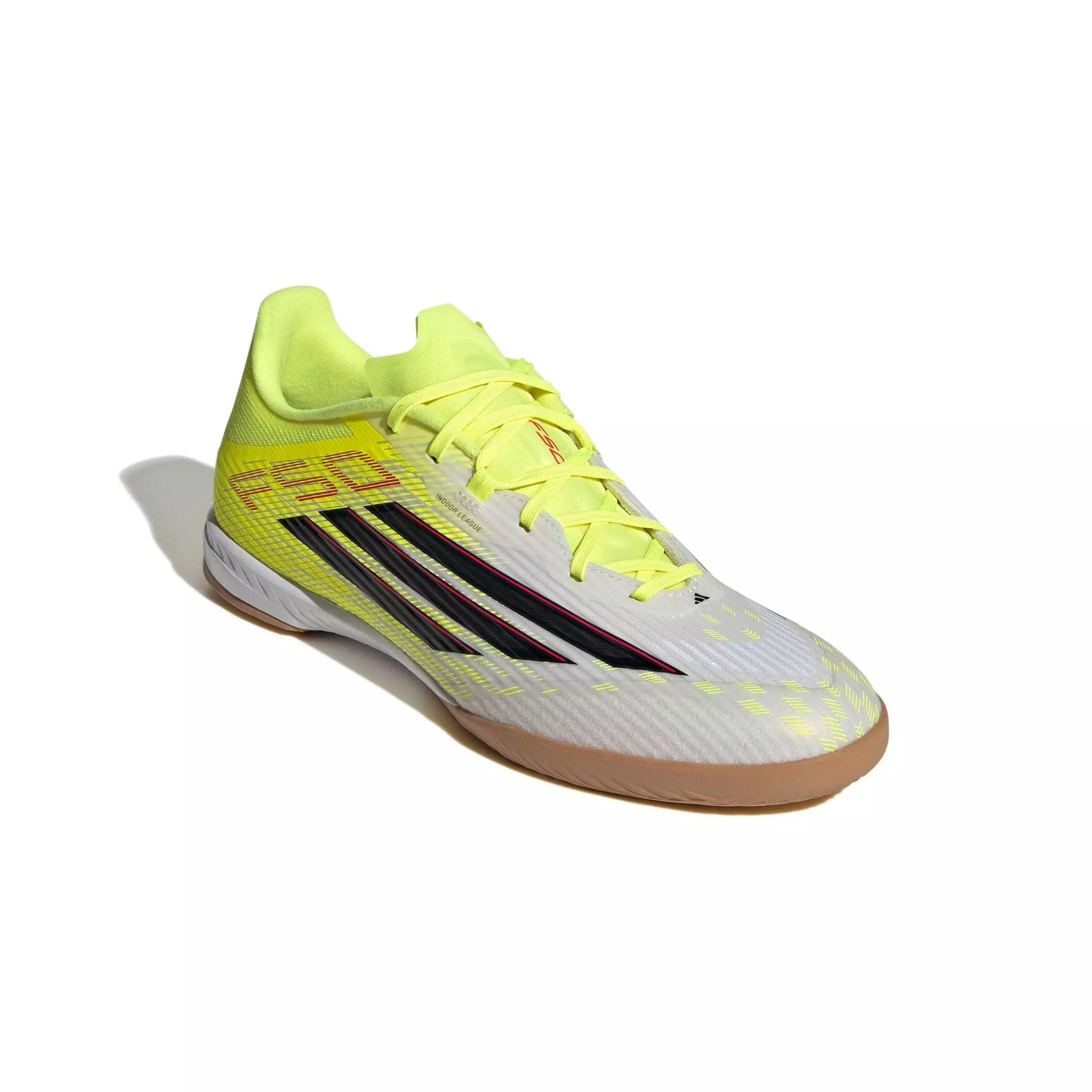 adidas F50 League Indoor "Team Solar Yellow 2/Core Black/Lucid Red" Men's Soccer Shoe - YELLOW/BLACK/RED