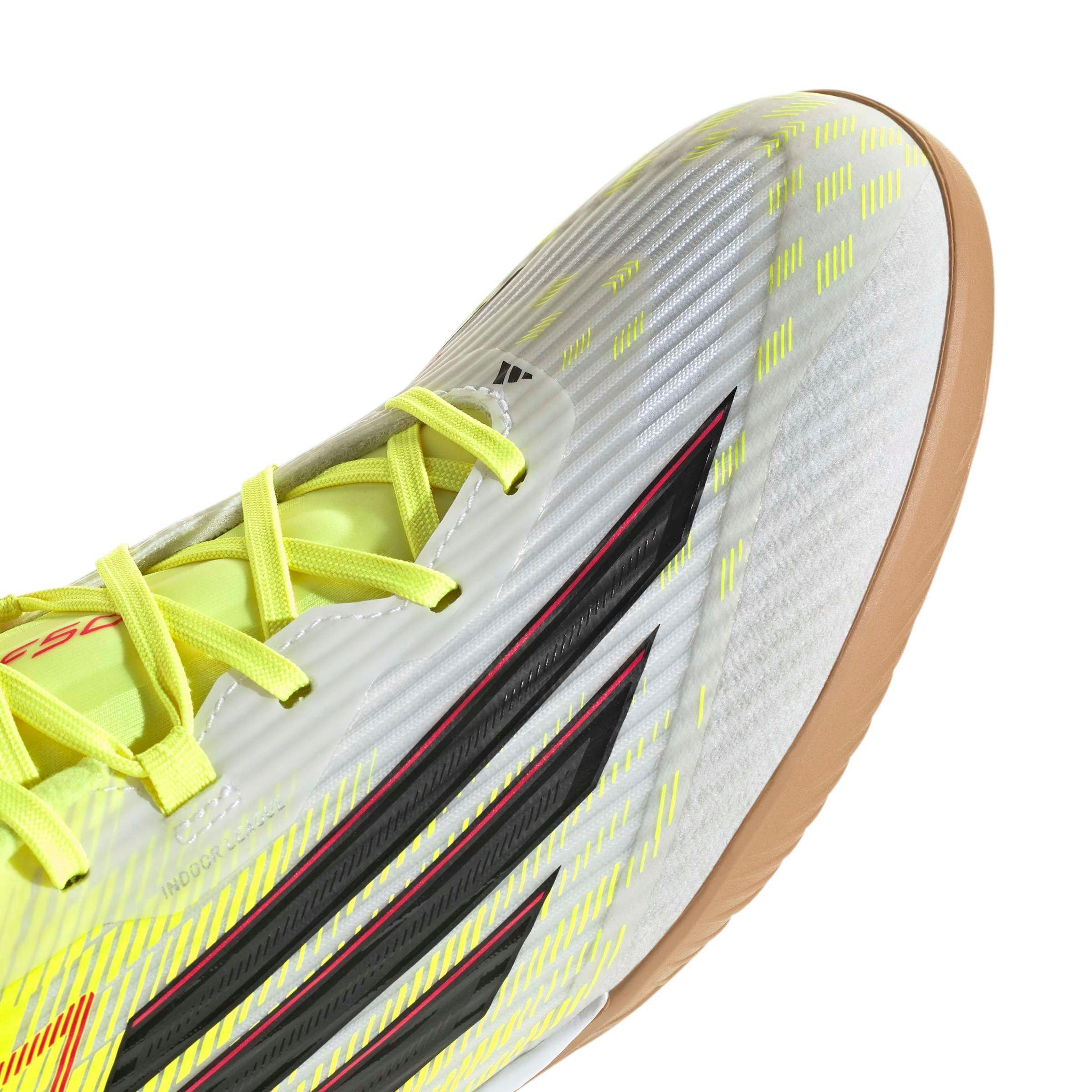 adidas F50 League Indoor "Team Solar Yellow 2/Core Black/Lucid Red" Men's Soccer Shoe - YELLOW/BLACK/RED Thumbnail View 7