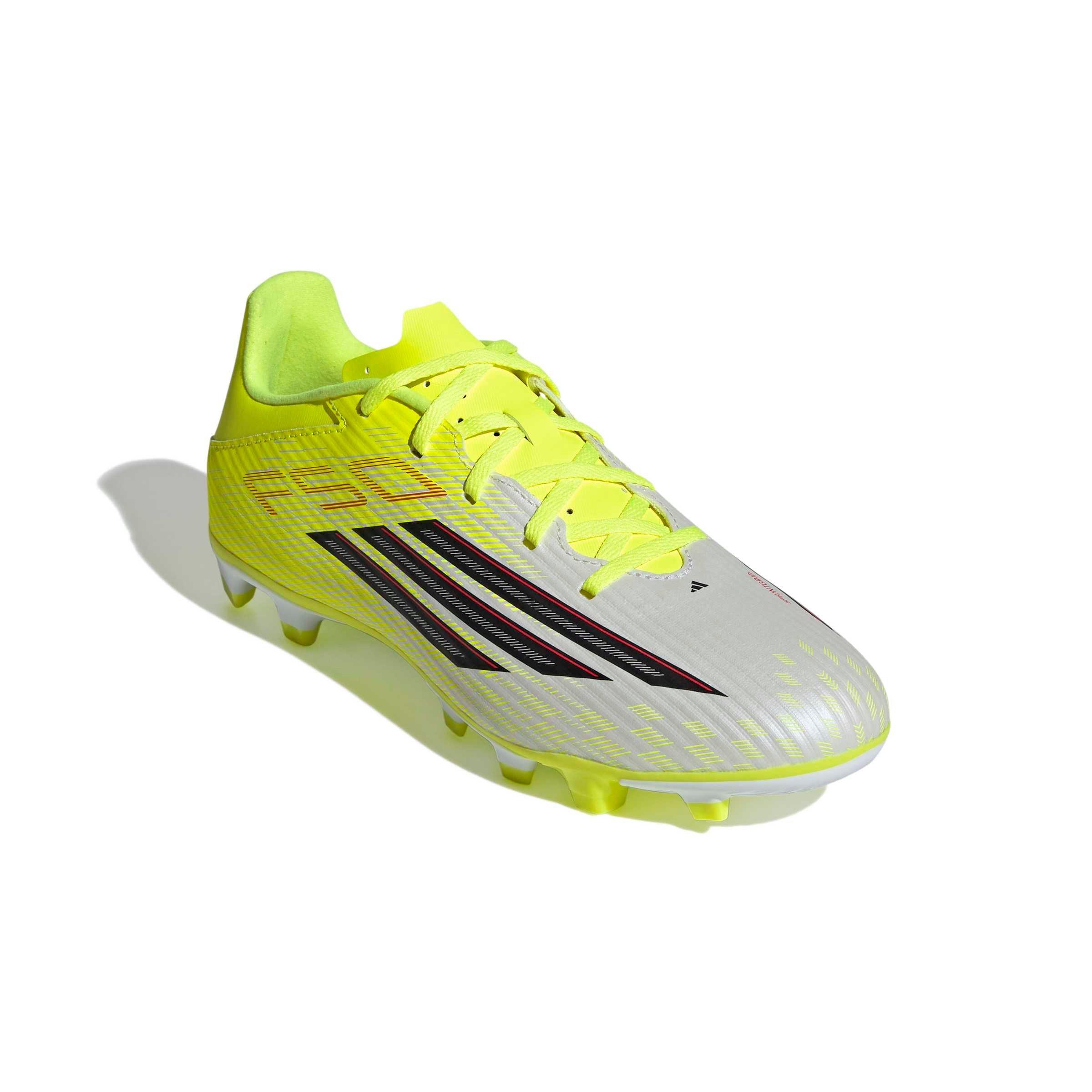 adidas F50 Club MG "Team Solar Yellow 2/Core Black/Lucid Red" Men's Soccer Cleat - YELLOW/BLACK/RED Thumbnail View 3