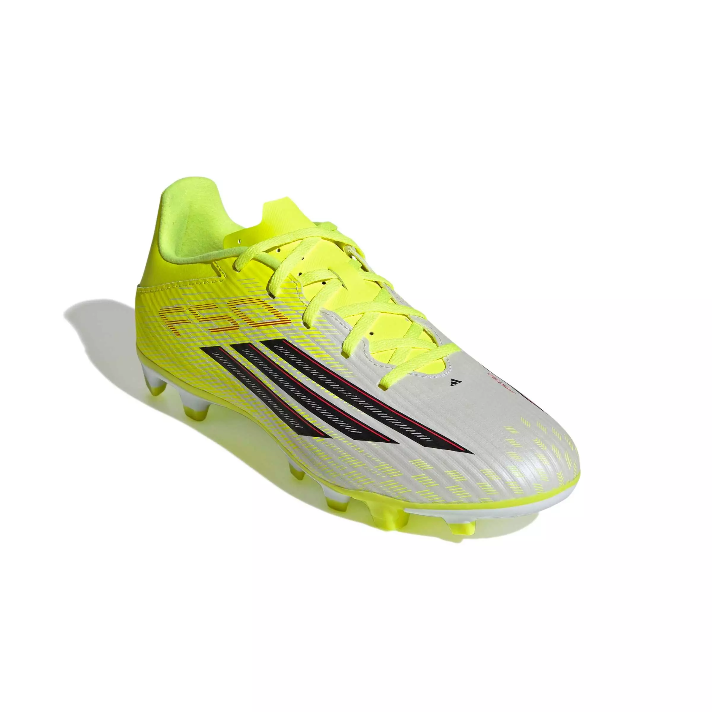 adidas F50 Club MG "Team Solar Yellow 2/Core Black/Lucid Red" Men's Soccer Cleat - YELLOW/BLACK/RED