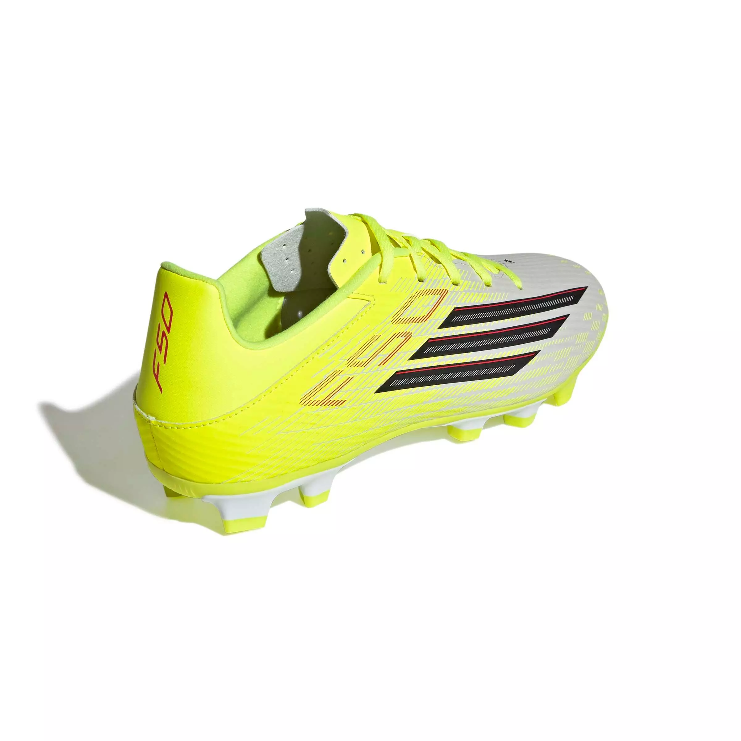 adidas F50 Club MG "Team Solar Yellow 2/Core Black/Lucid Red" Men's Soccer Cleat - YELLOW/BLACK/RED
