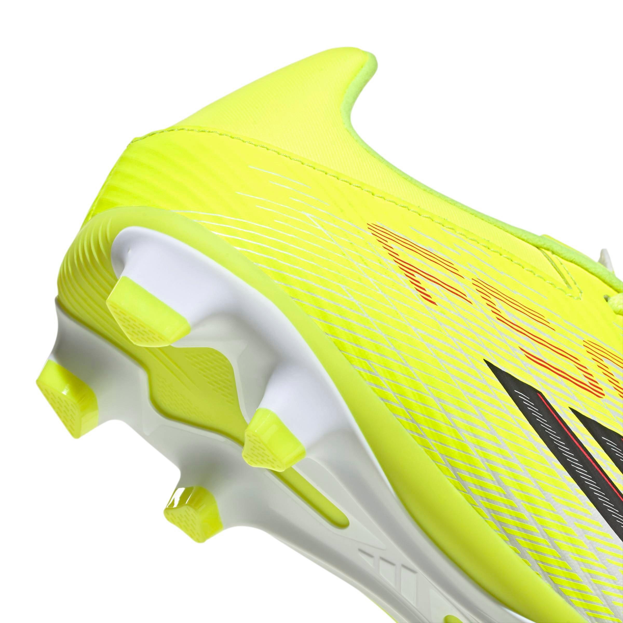 adidas F50 Club MG "Team Solar Yellow 2/Core Black/Lucid Red" Men's Soccer Cleat - YELLOW/BLACK/RED Thumbnail View 8