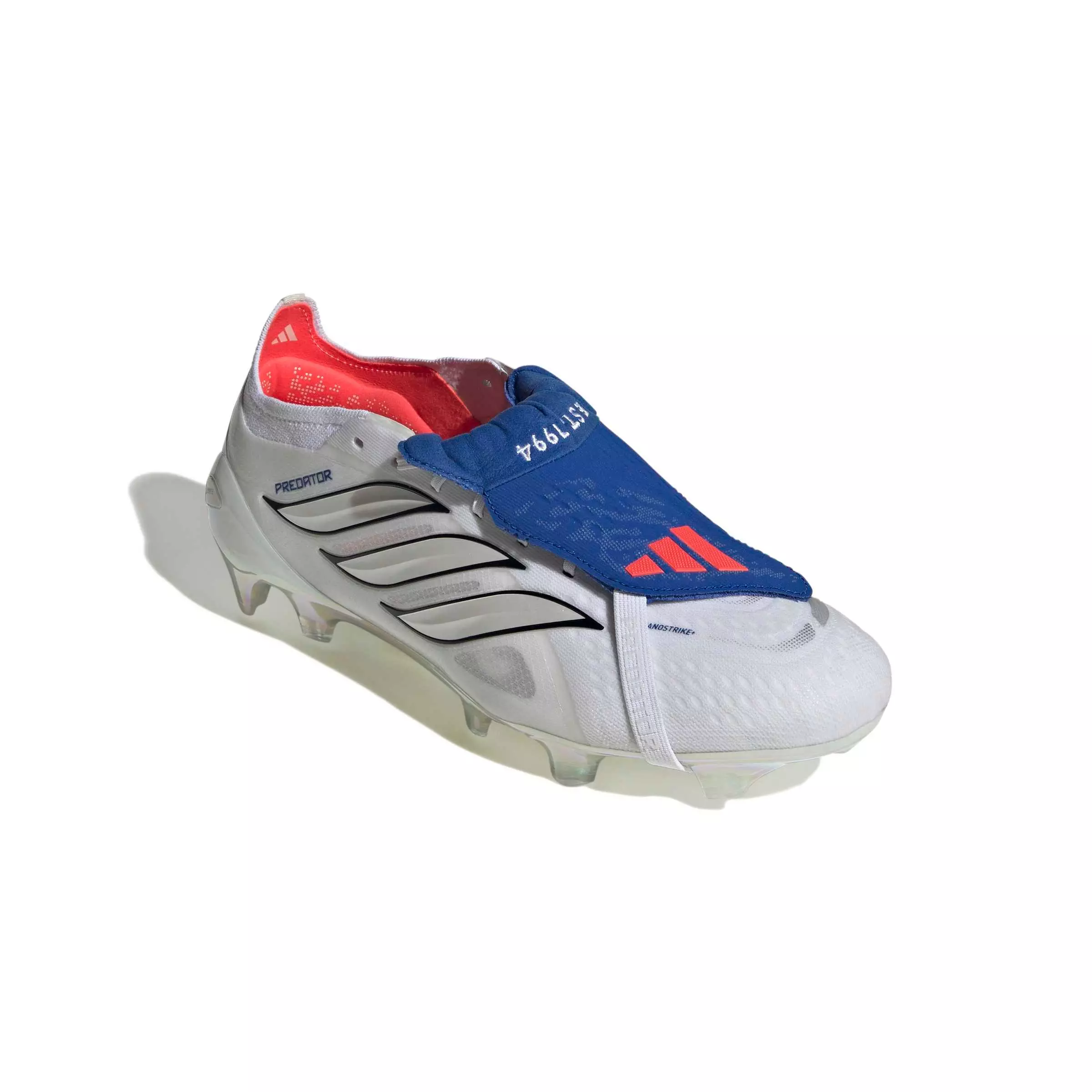 adidas Predator Elite Fold-Over Tongue FG "Ftwr White/Zero/Team Royal Blue" Men's Soccer Cleat - WHITE/ZERO/ROYAL