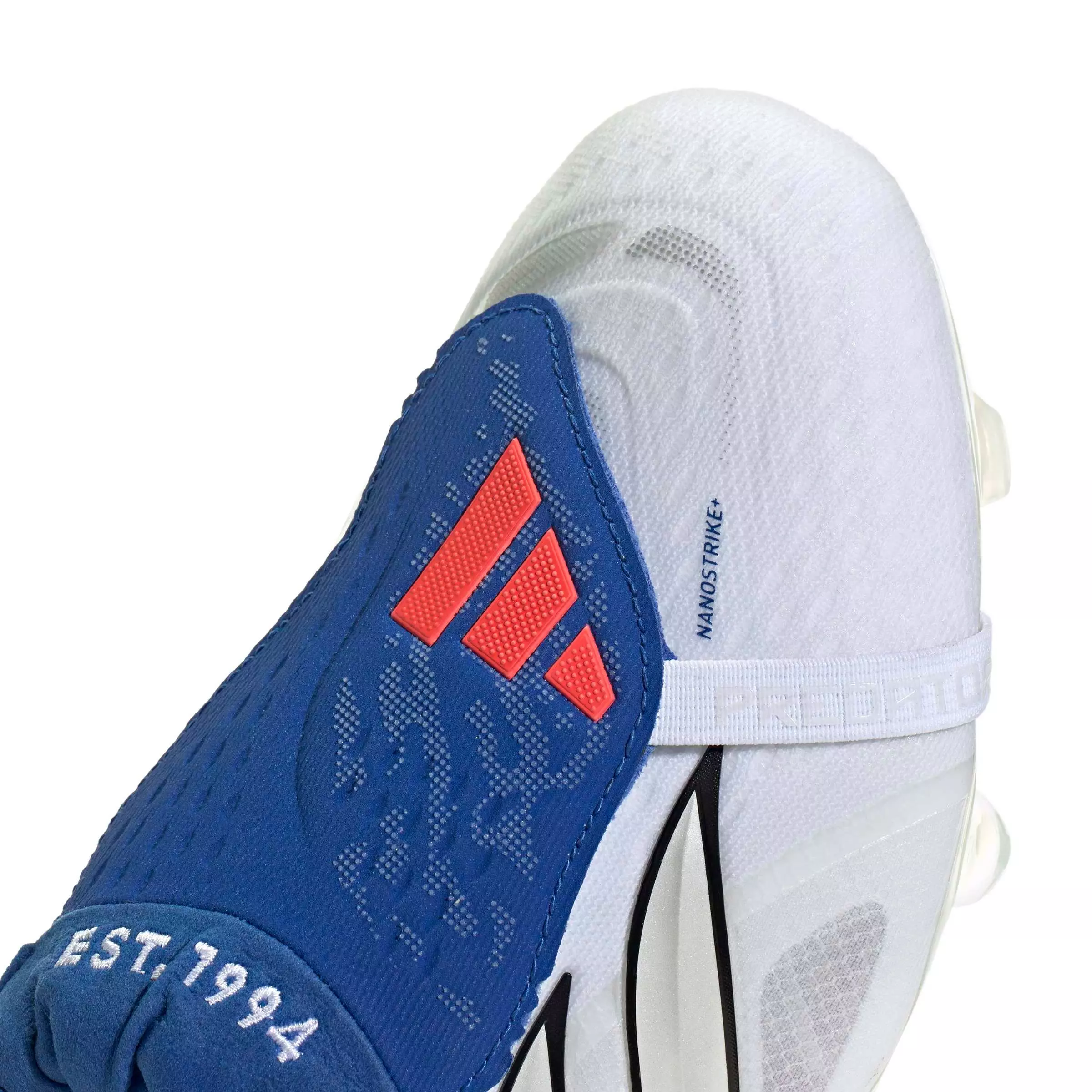 adidas Predator Elite Fold-Over Tongue FG "Ftwr White/Zero/Team Royal Blue" Men's Soccer Cleat - WHITE/ZERO/ROYAL