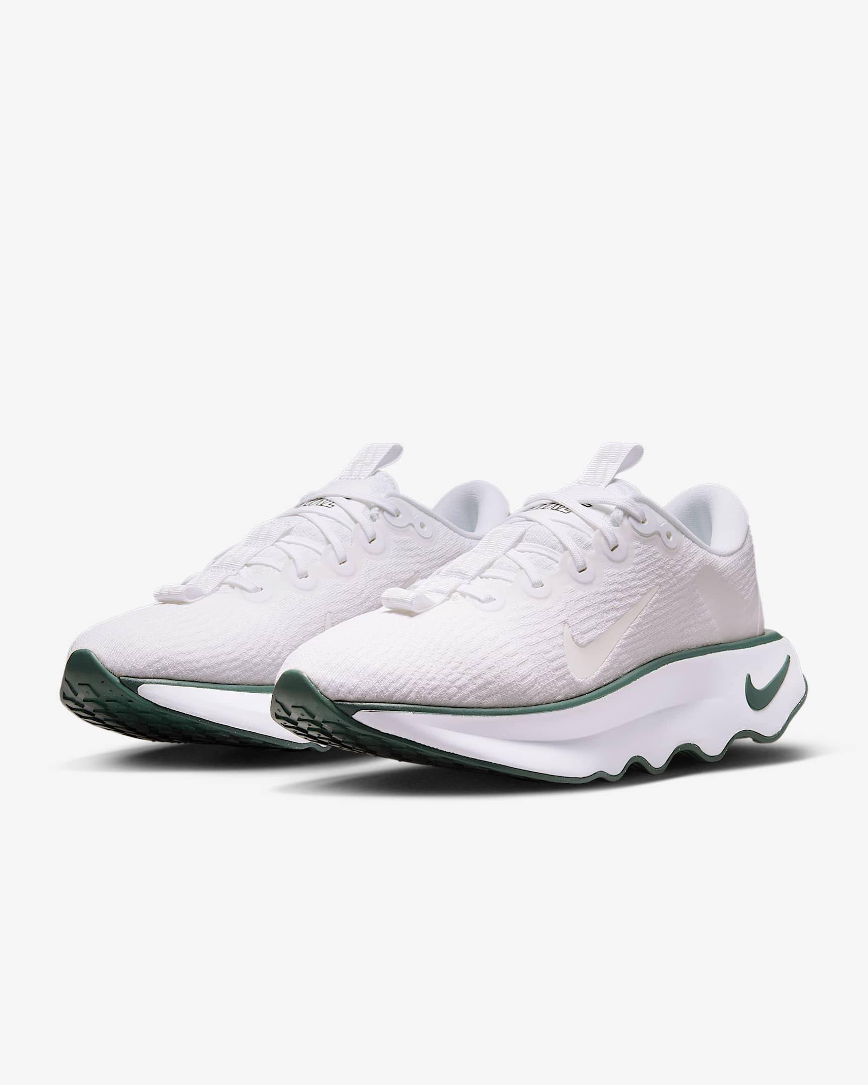 Nike Motiva "White/Summit White/Vintage Green" Women's Walking Shoe - WHITE/WHITE/GREEN Thumbnail View 4