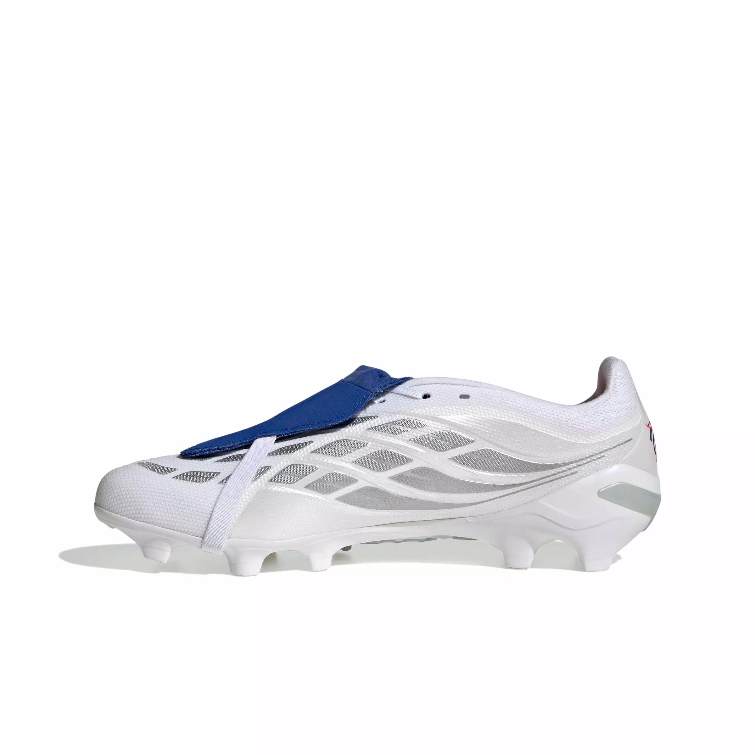adidas Predator League Fold-Over Tongue FG "Ftwr White/Zero/Team Royal Blue" Men's Soccer Cleat - WHITE/ZERO/ROYAL