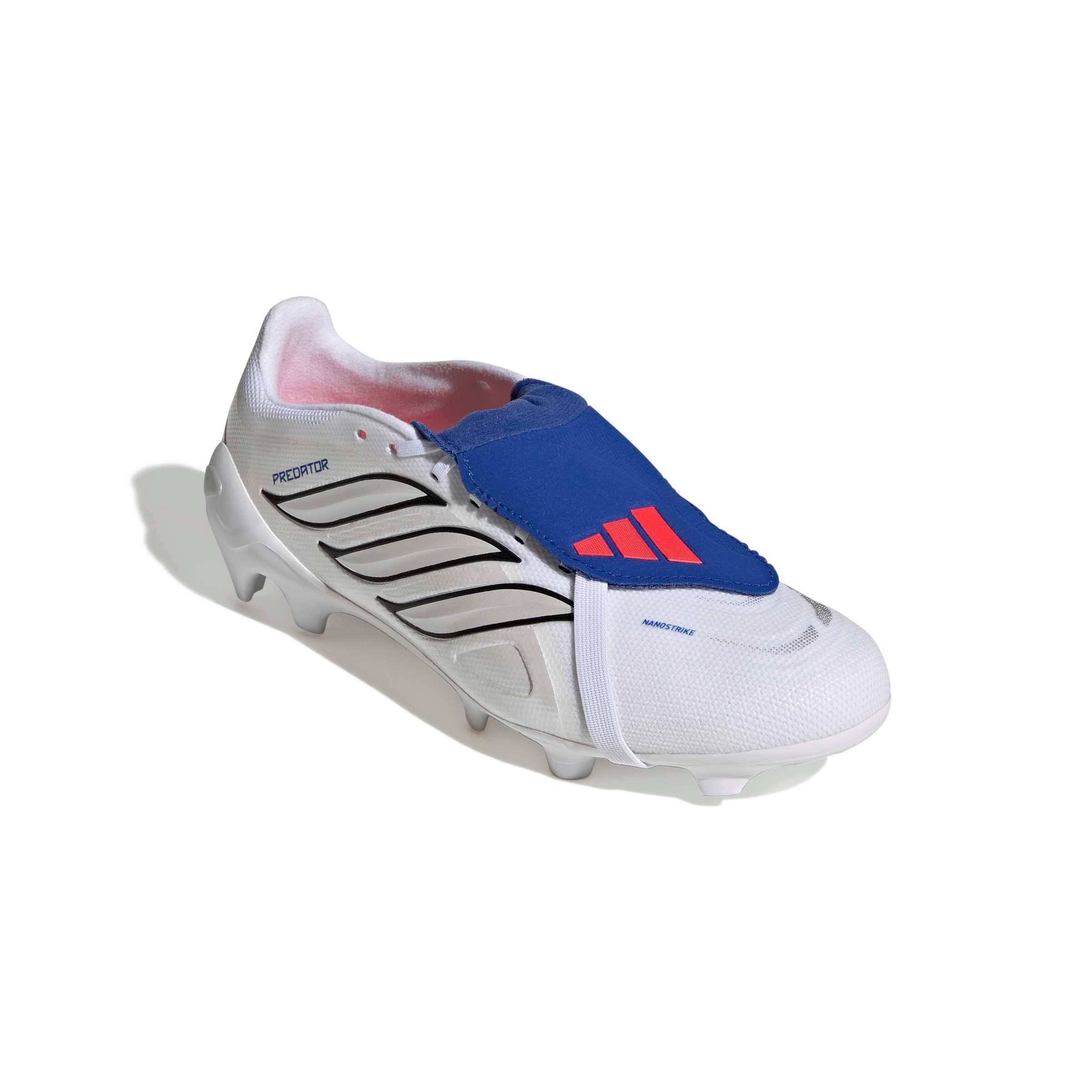 adidas Predator League Fold-Over Tongue FG "Ftwr White/Zero/Team Royal Blue" Men's Soccer Cleat - WHITE/ZERO/ROYAL Thumbnail View 3