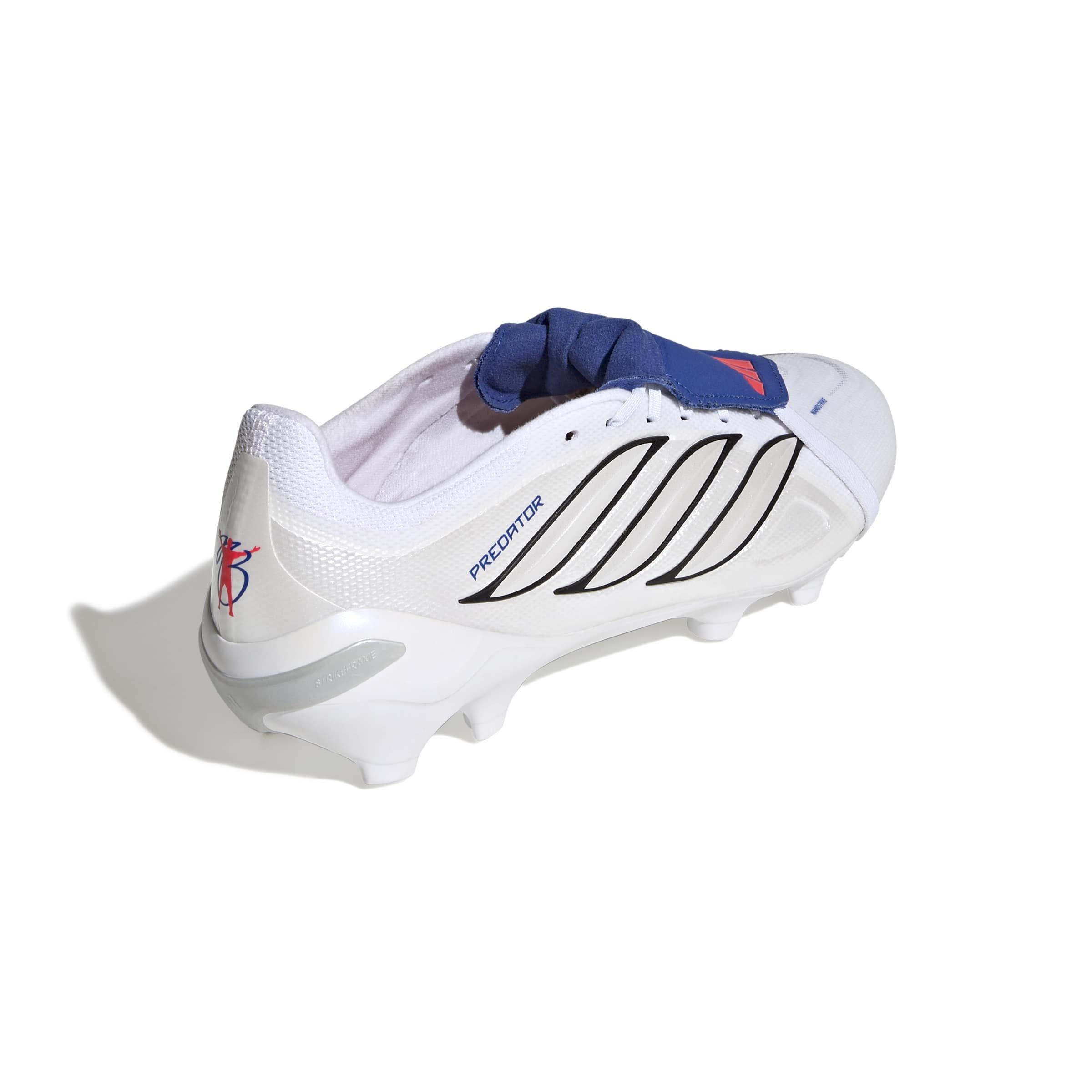adidas Predator League Fold-Over Tongue FG "Ftwr White/Zero/Team Royal Blue" Men's Soccer Cleat - WHITE/ZERO/ROYAL Thumbnail View 4