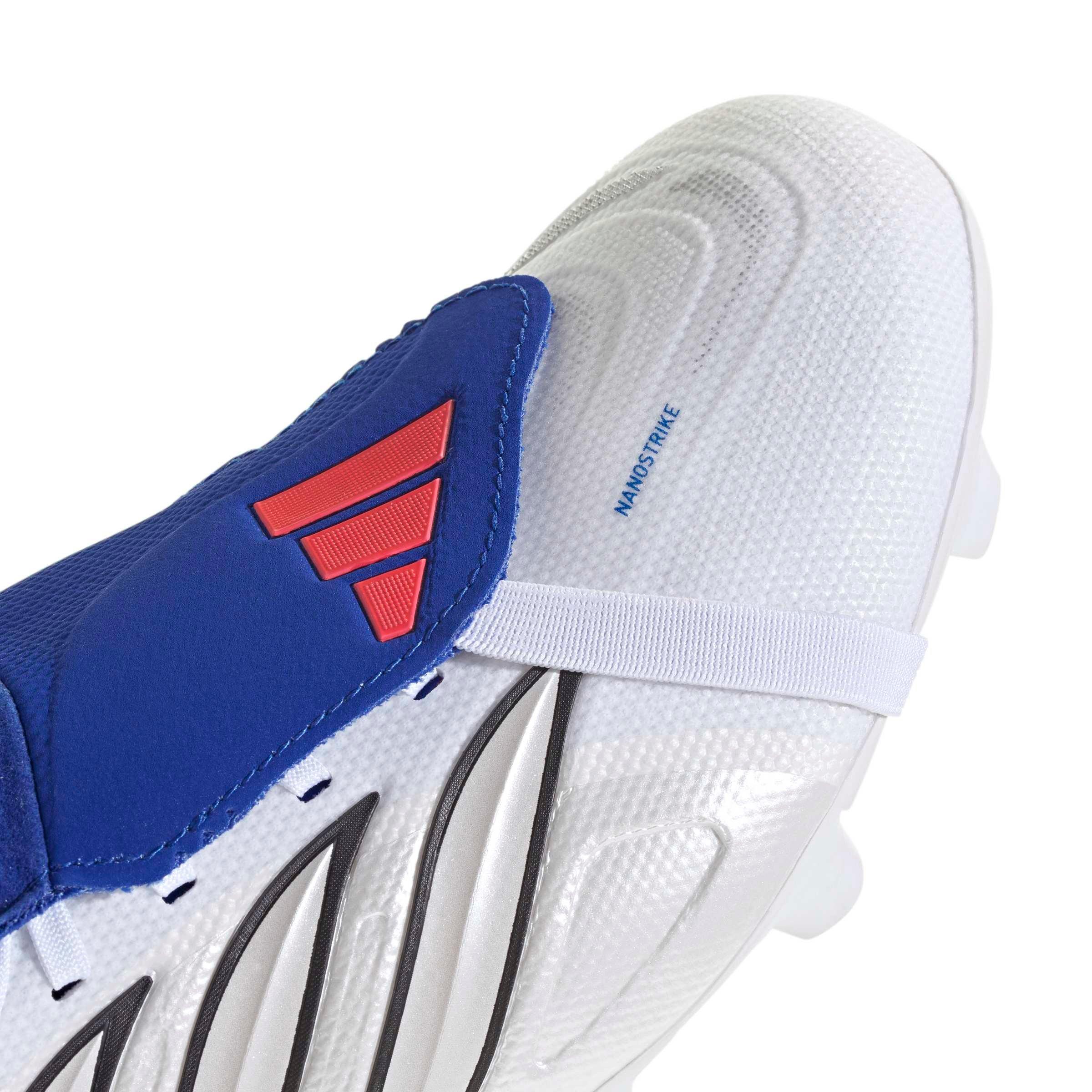 adidas Predator League Fold-Over Tongue FG "Ftwr White/Zero/Team Royal Blue" Men's Soccer Cleat - WHITE/ZERO/ROYAL Thumbnail View 5